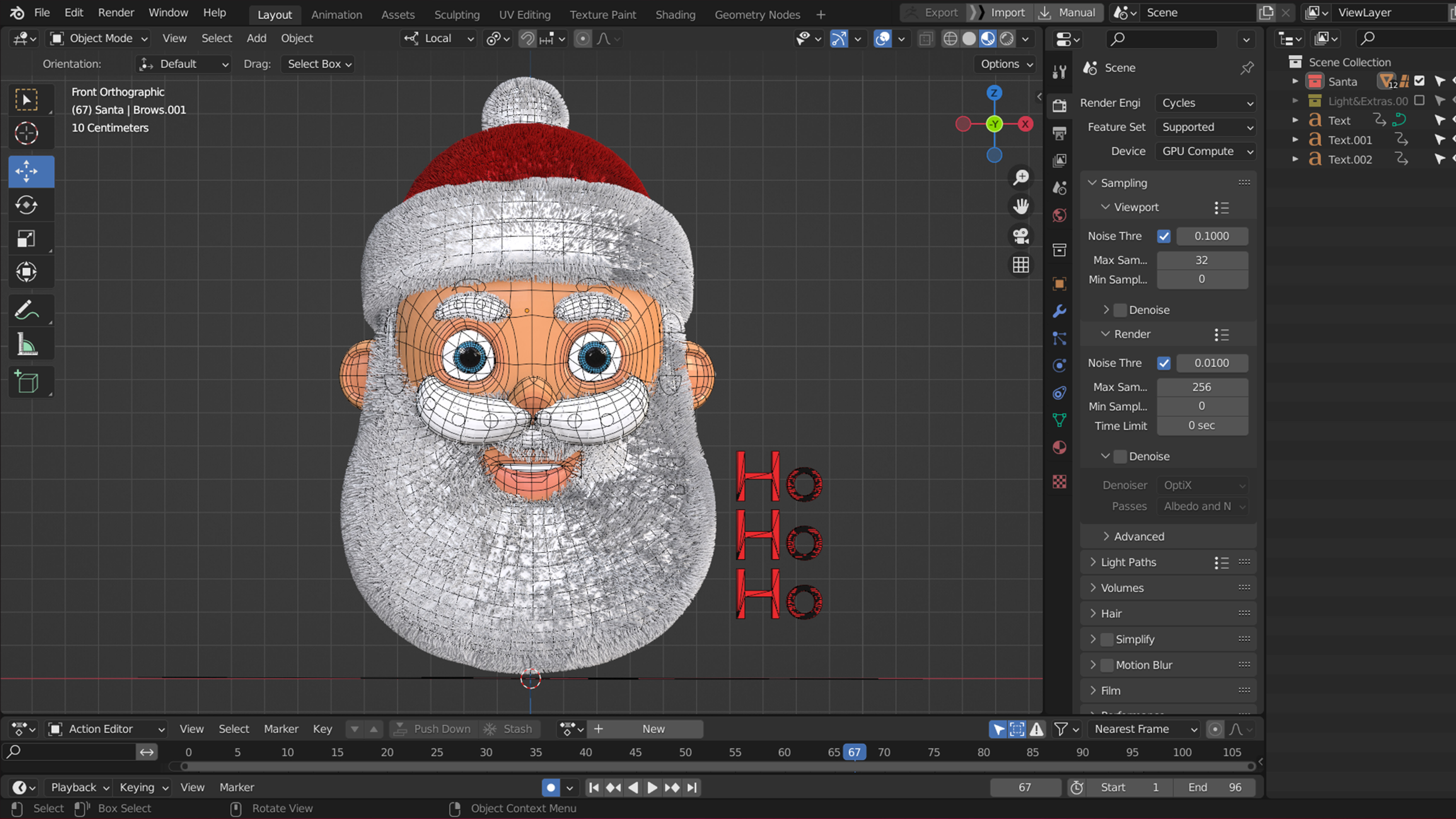 Animated Santa Ho Ho Ho Low-poly 3D model_5
