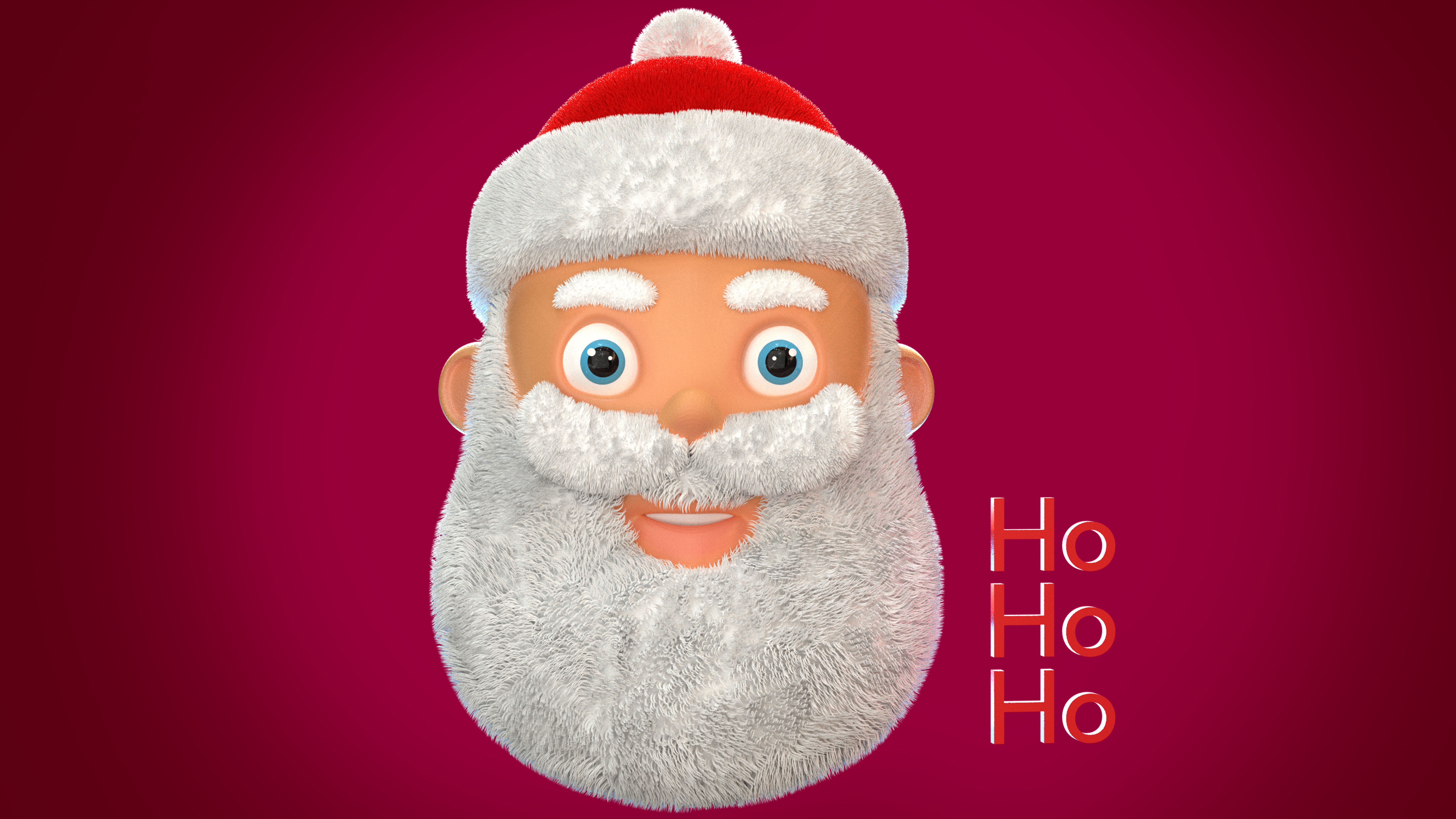Animated Santa Ho Ho Ho Low-poly 3D model_11