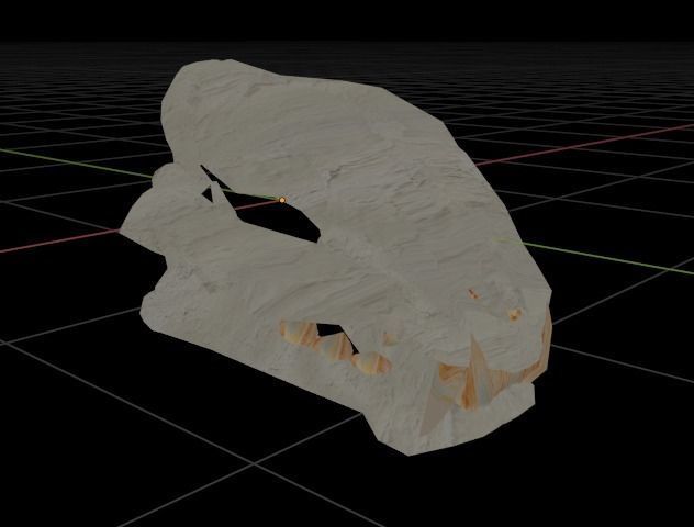 LION SKULL - LOW POLY - AR - VR - GAME DEVELOPMENT Low-poly 3D model_5