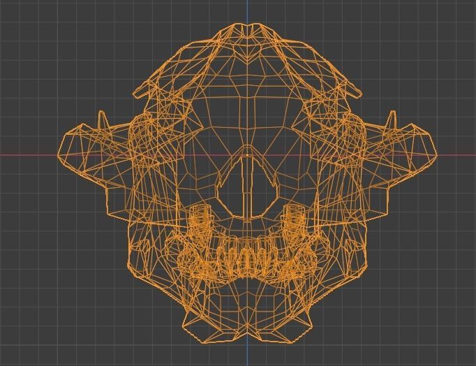 LION SKULL - LOW POLY - AR - VR - GAME DEVELOPMENT Low-poly 3D model_13