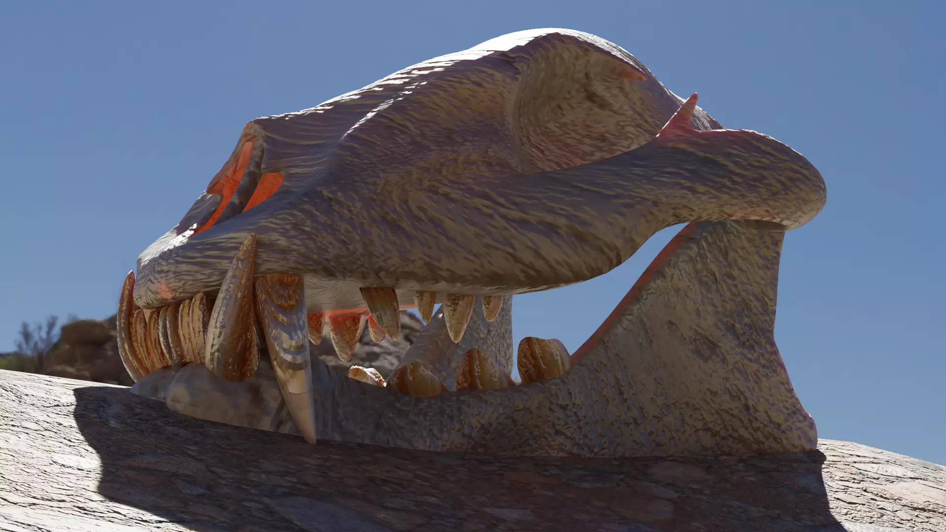 LION SKULL - LOW POLY - AR - VR - GAME DEVELOPMENT Low-poly 3D model_0