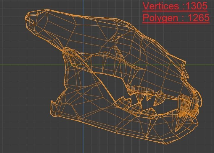 LION SKULL - LOW POLY - AR - VR - GAME DEVELOPMENT Low-poly 3D model_14