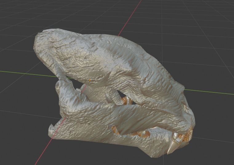 LION SKULL - LOW POLY - AR - VR - GAME DEVELOPMENT Low-poly 3D model_8