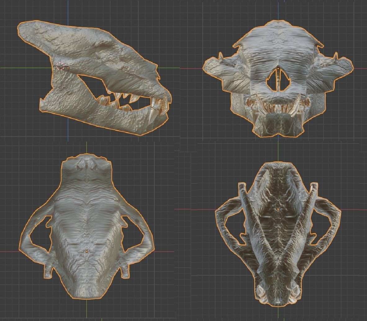 LION SKULL - LOW POLY - AR - VR - GAME DEVELOPMENT Low-poly 3D model_1