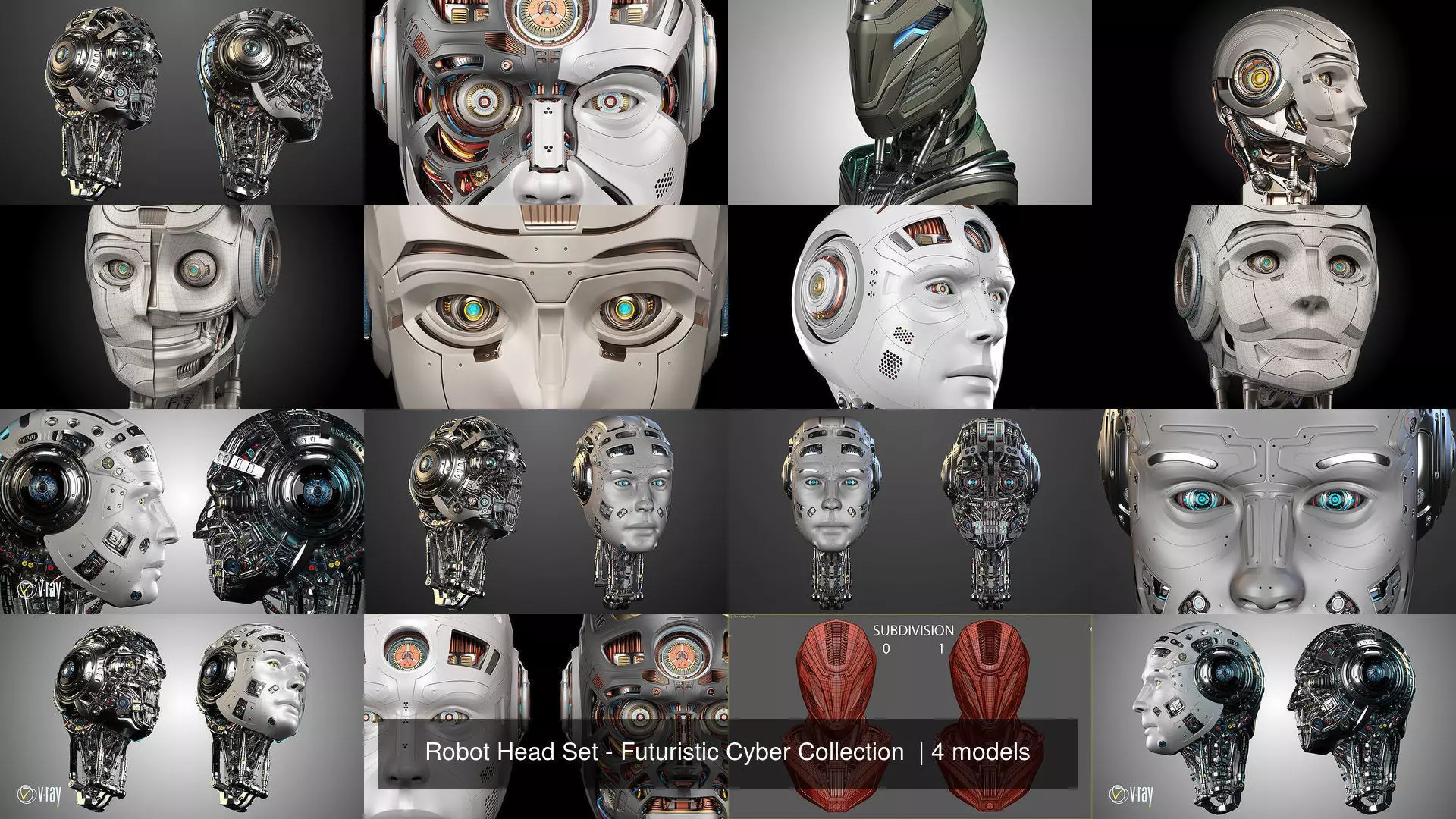 Robot Head Set - Futuristic Cyber Collection  _0
