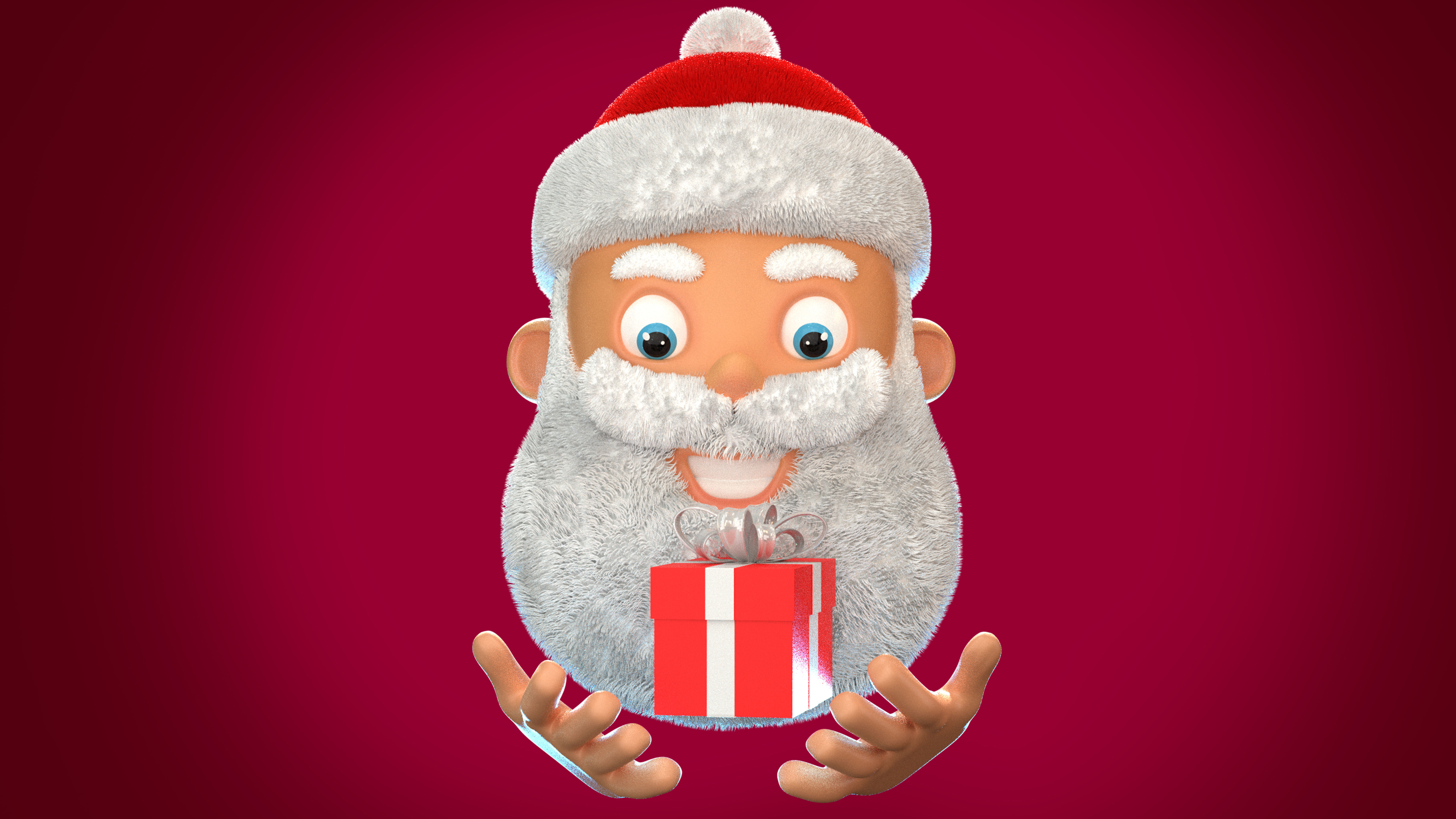 Animated Santa Gift Box Low-poly 3D model_4