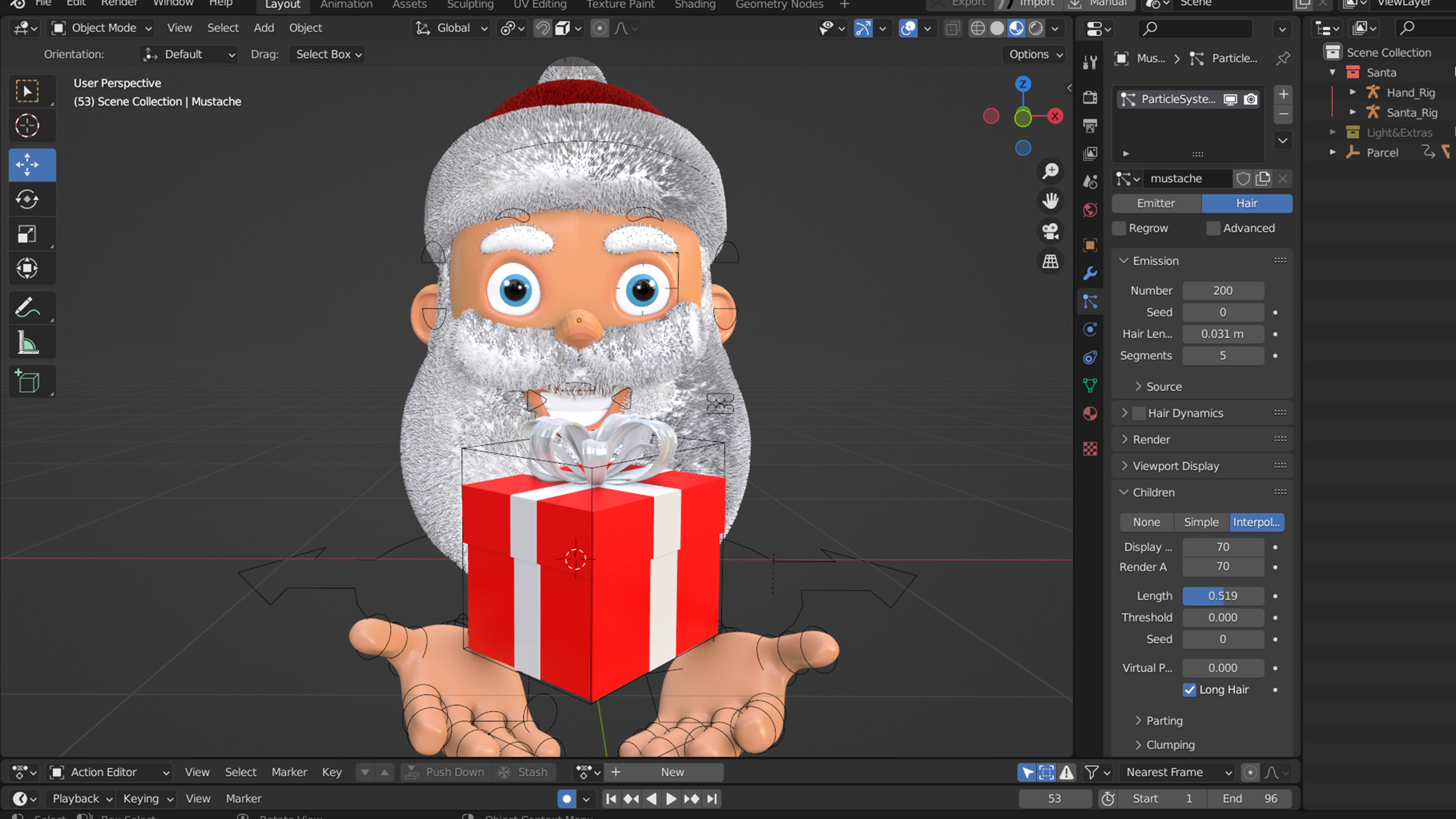 Animated Santa Gift Box Low-poly 3D model_13