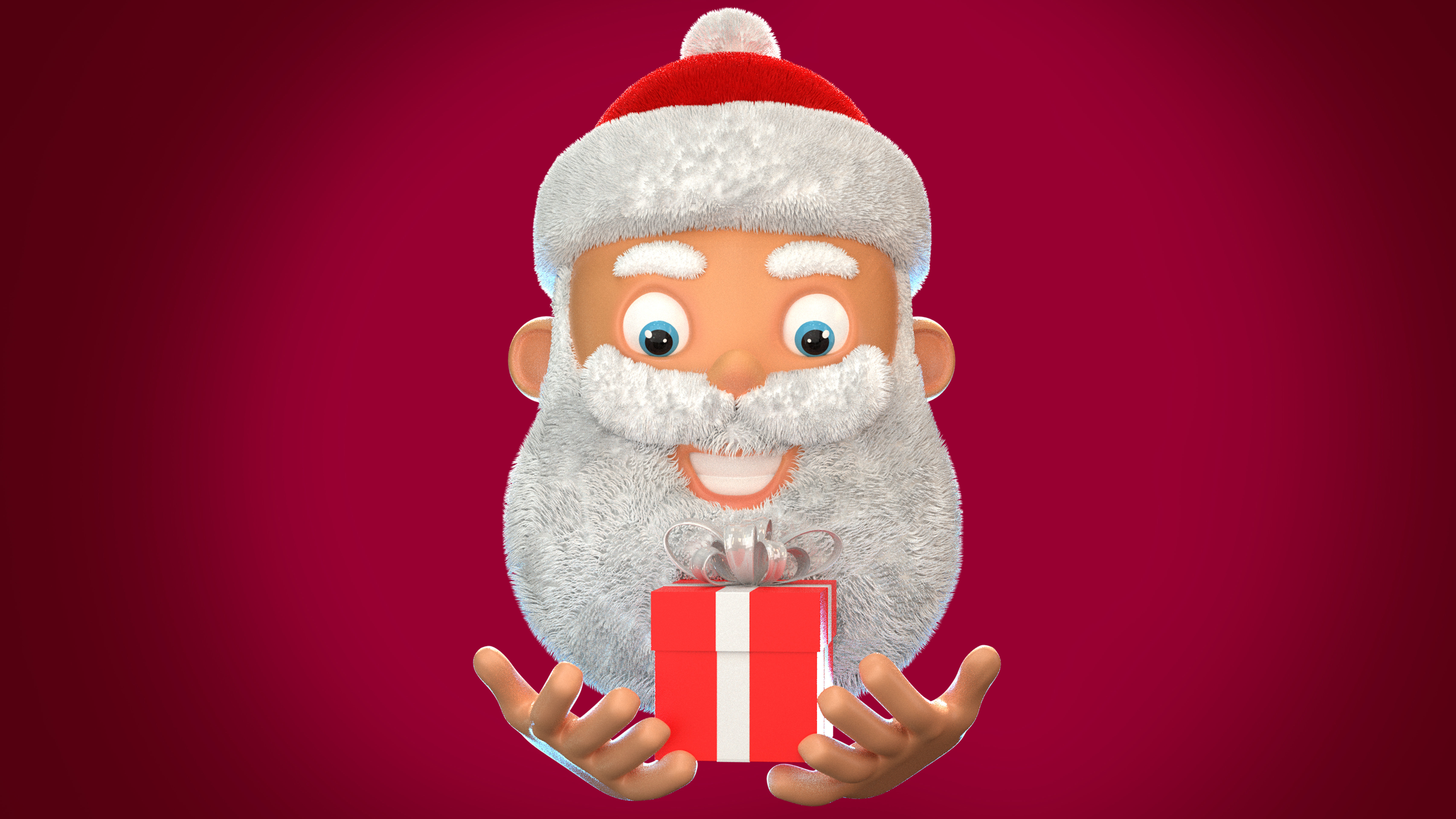 Animated Santa Gift Box Low-poly 3D model_8