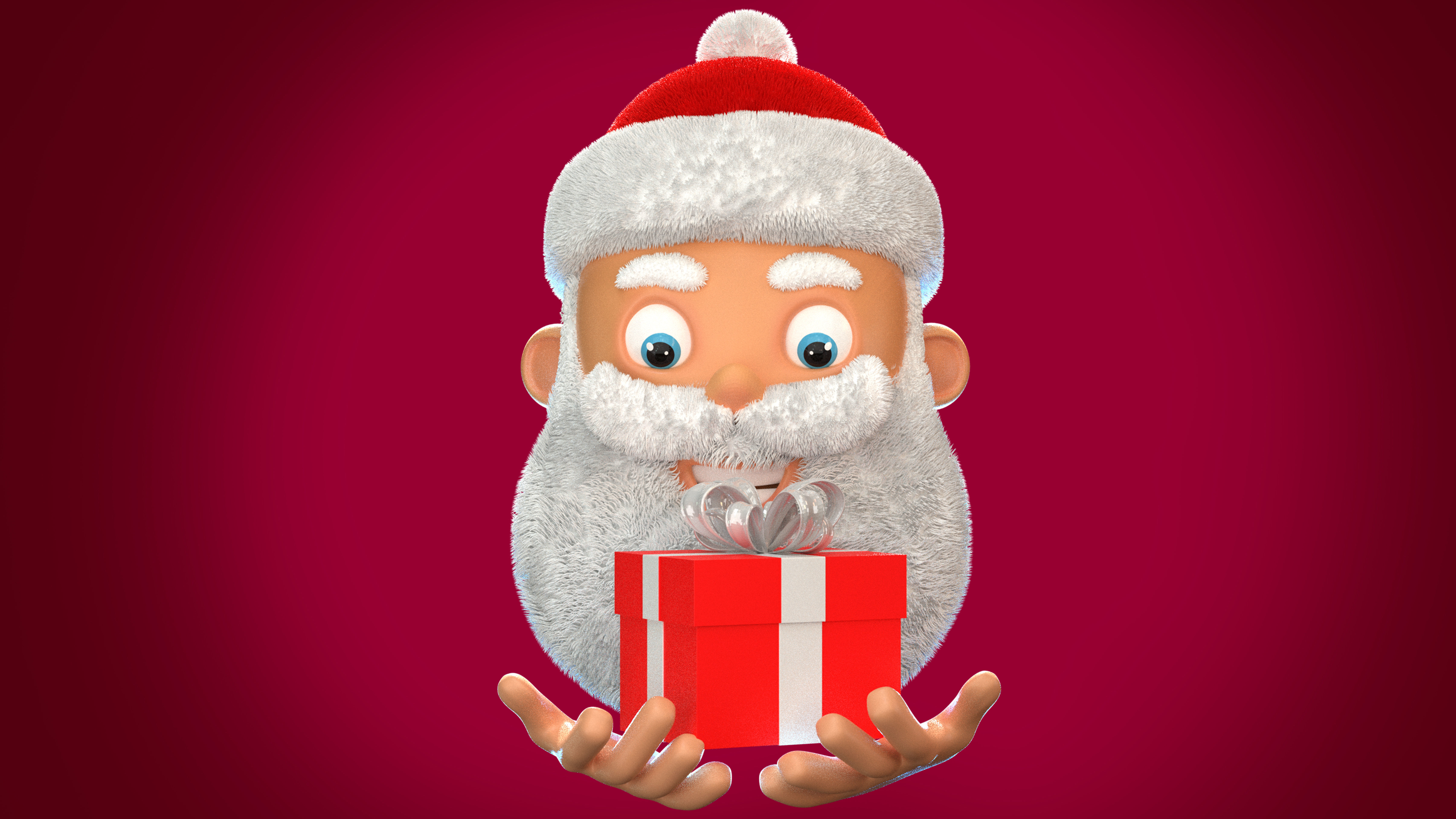 Animated Santa Gift Box Low-poly 3D model_3