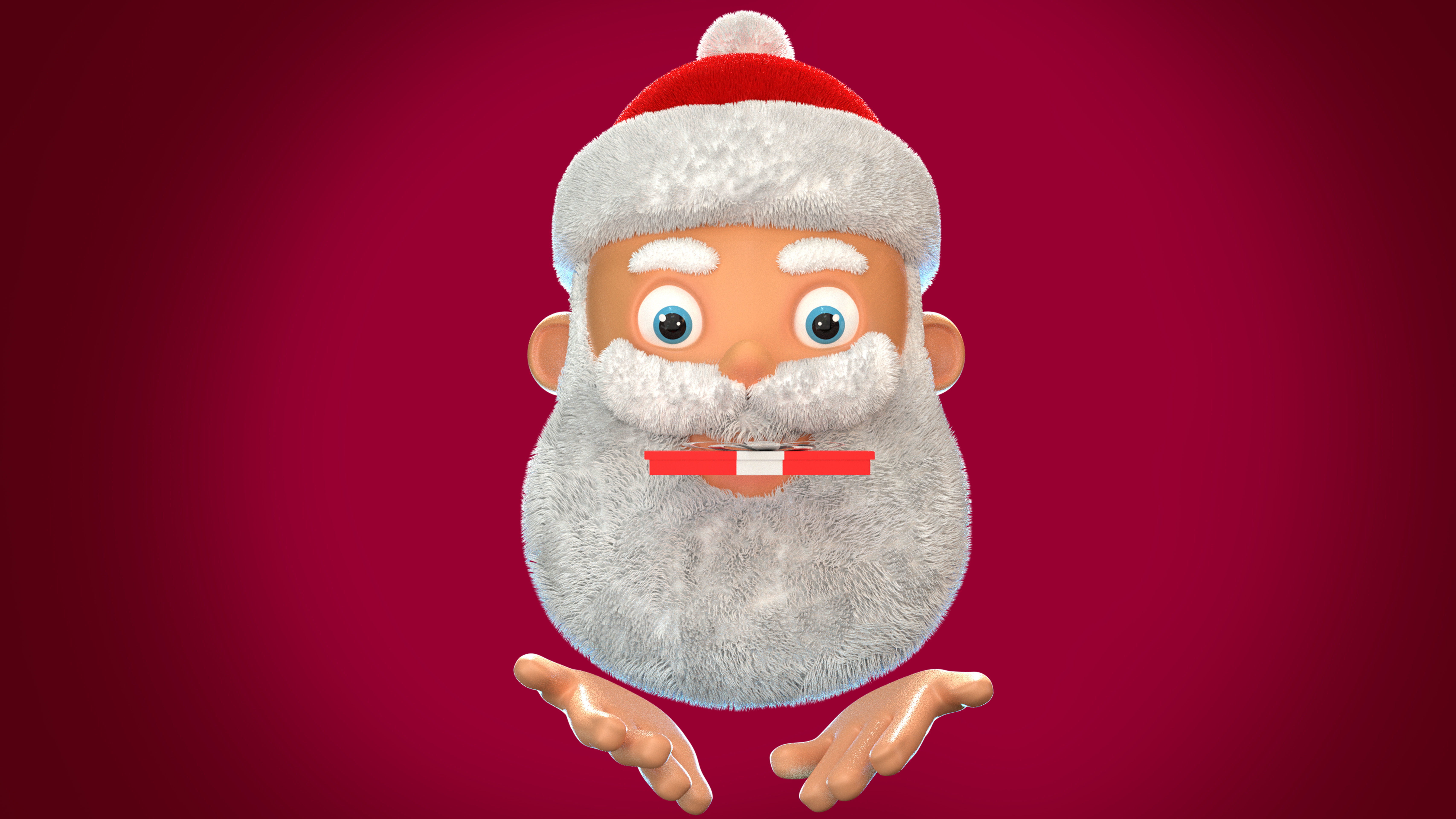 Animated Santa Gift Box Low-poly 3D model_7
