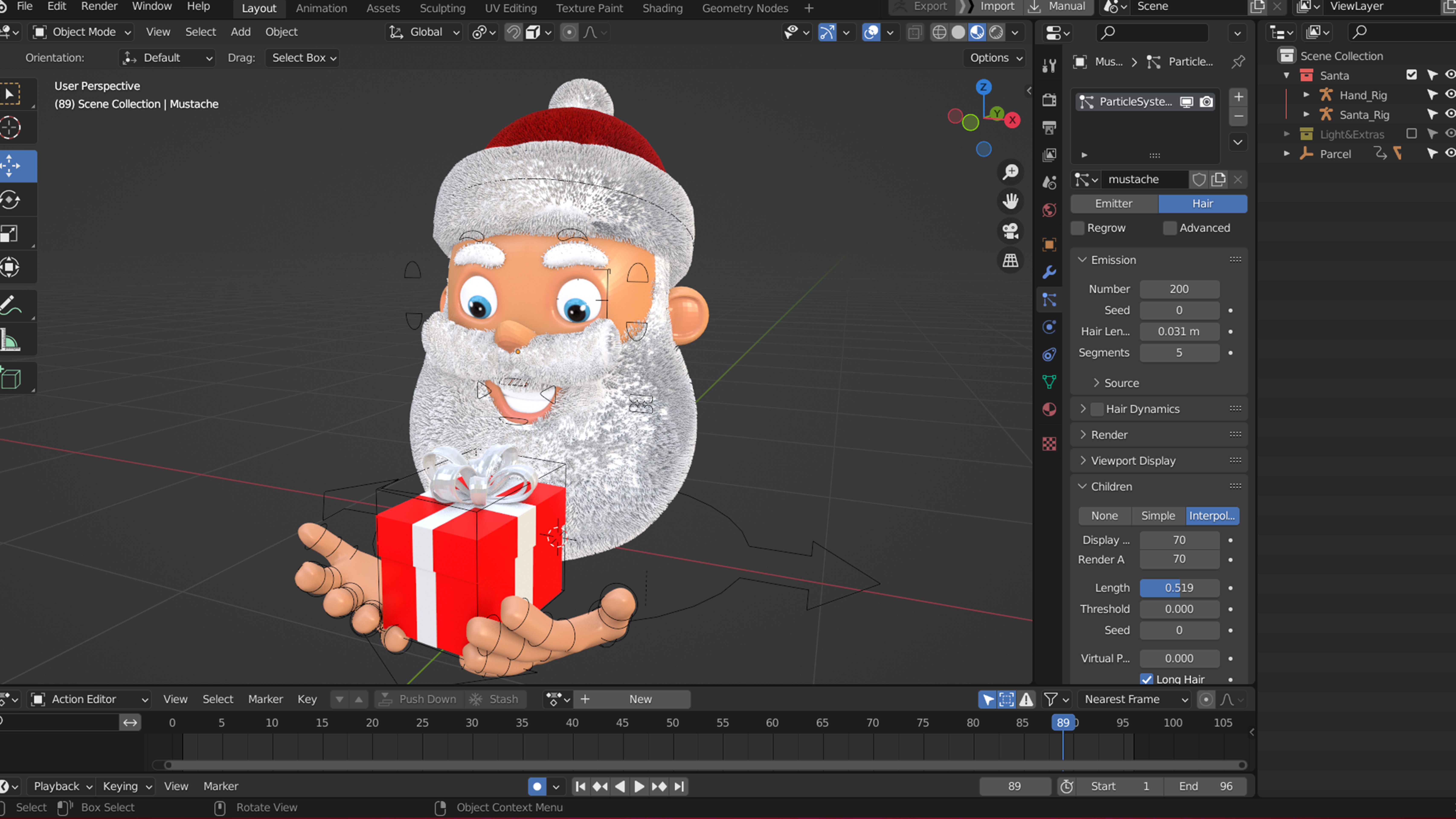 Animated Santa Gift Box Low-poly 3D model_9