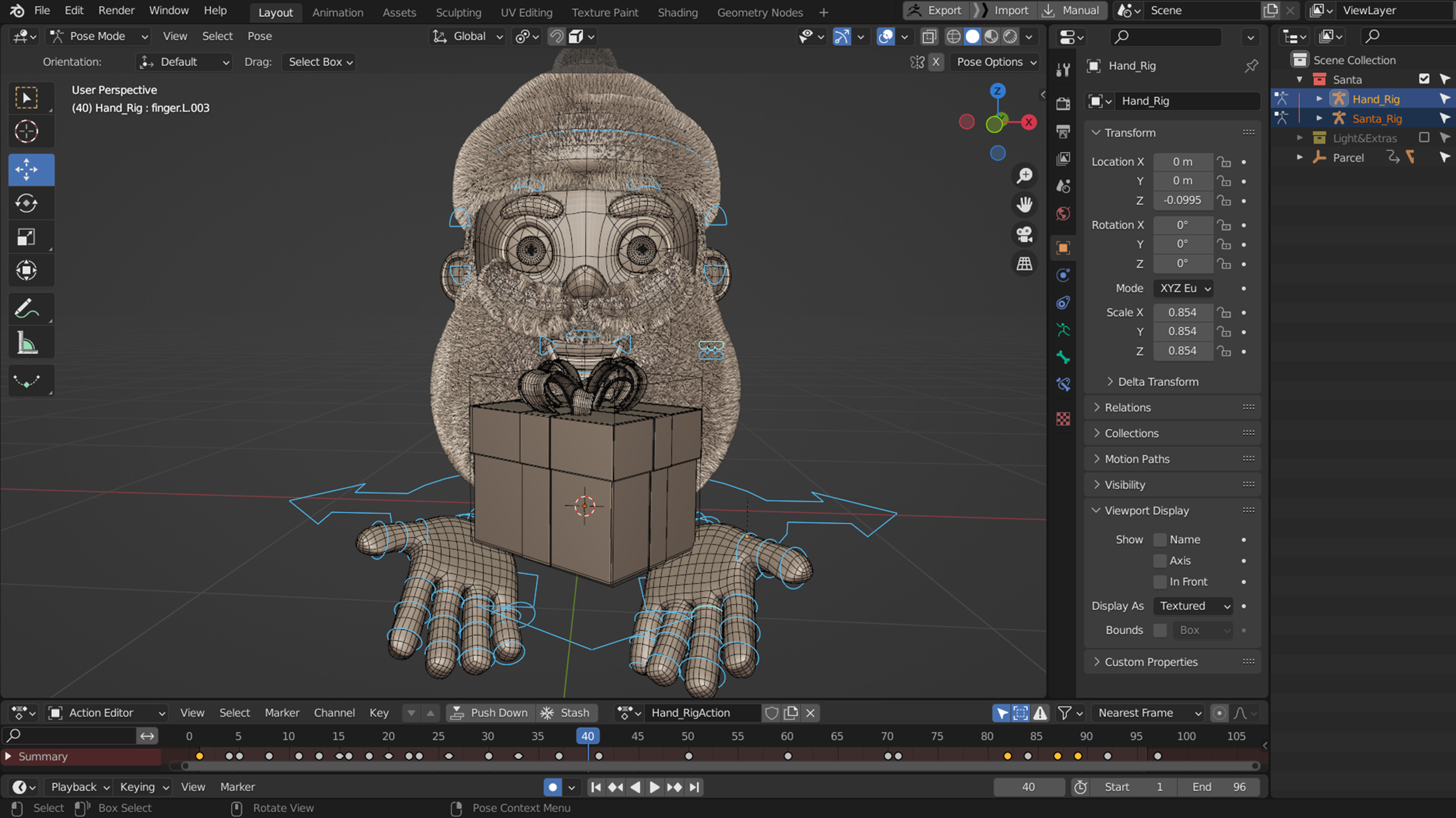 Animated Santa Gift Box Low-poly 3D model_10