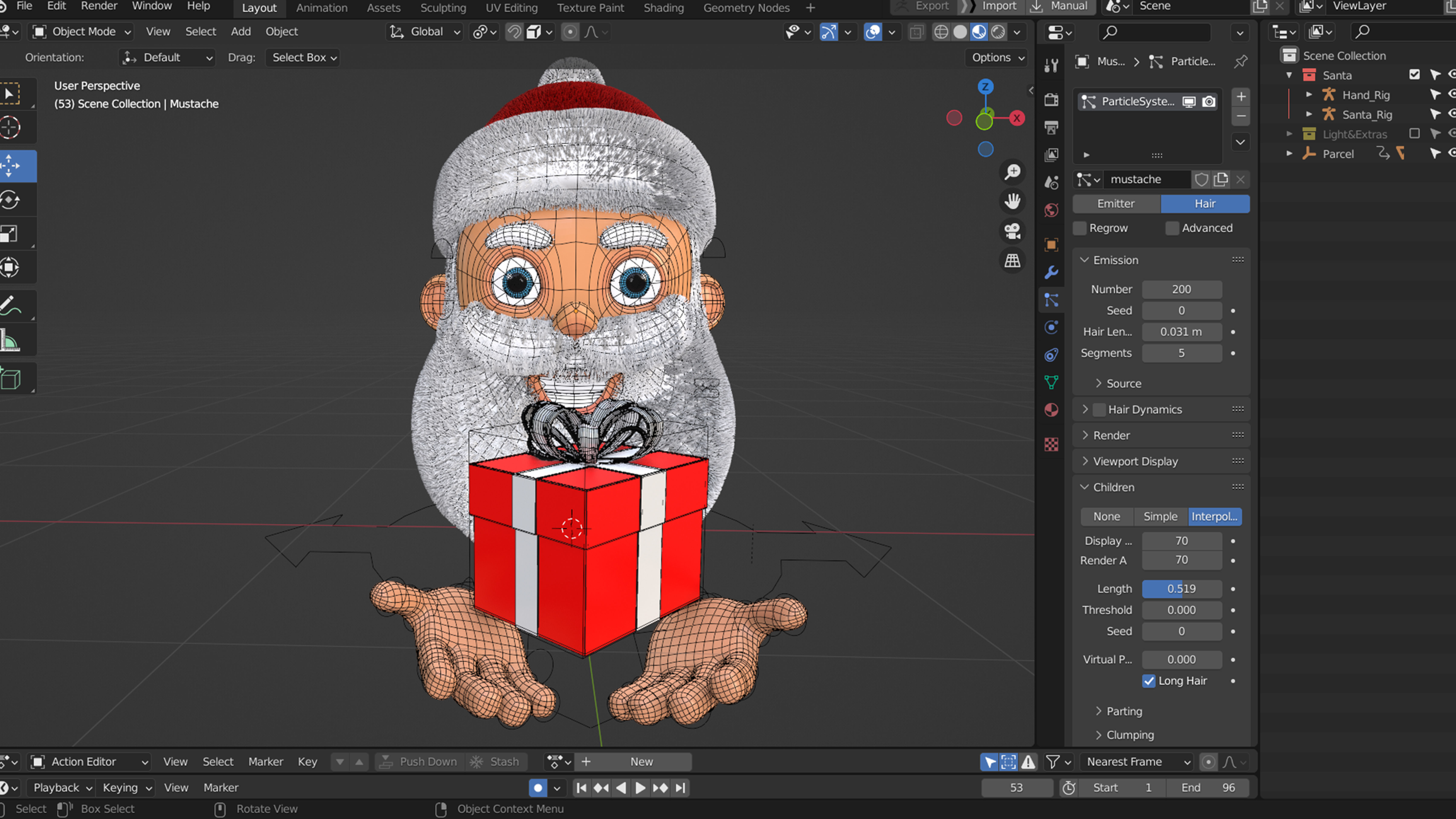 Animated Santa Gift Box Low-poly 3D model_5