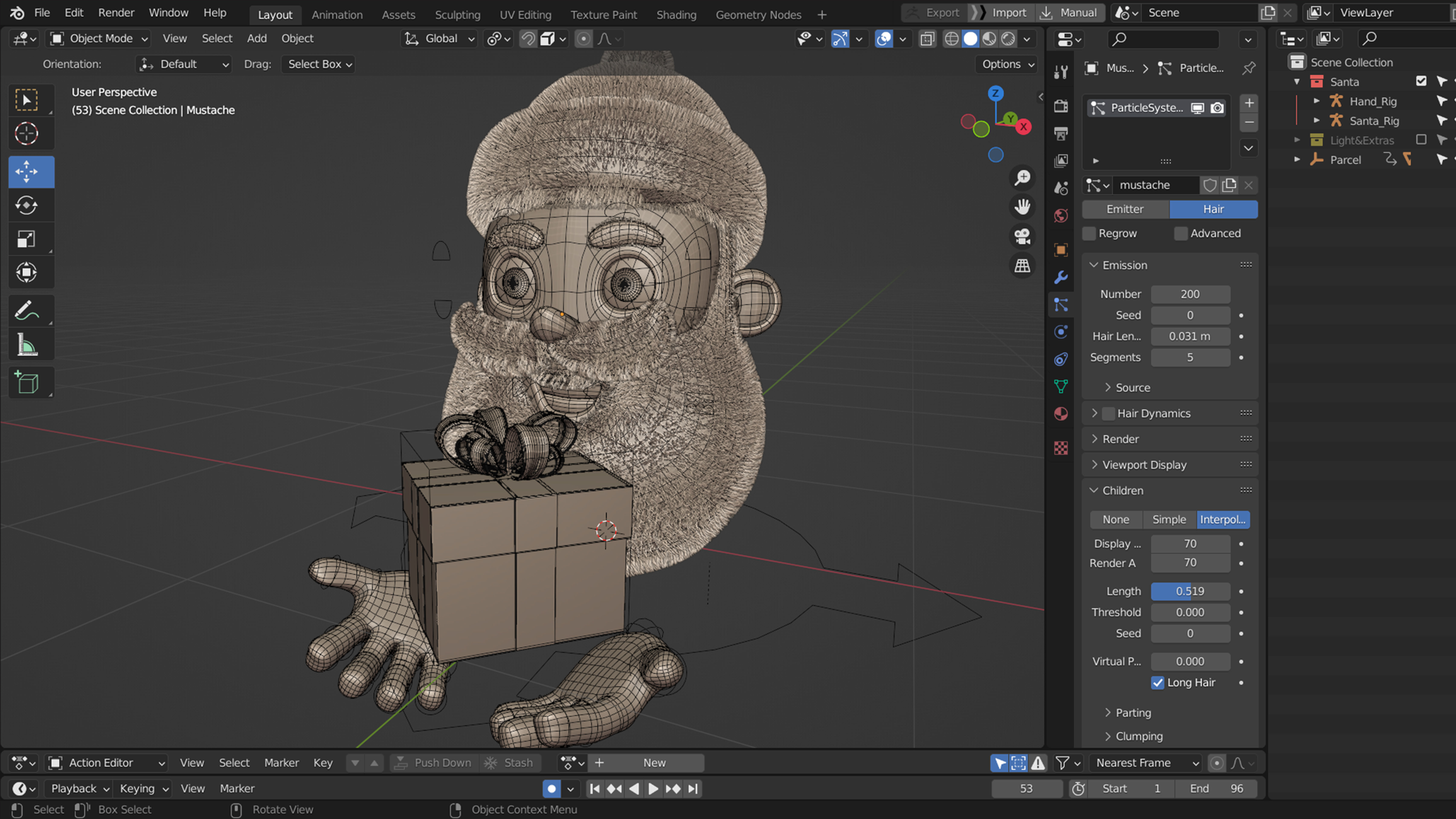 Animated Santa Gift Box Low-poly 3D model_11