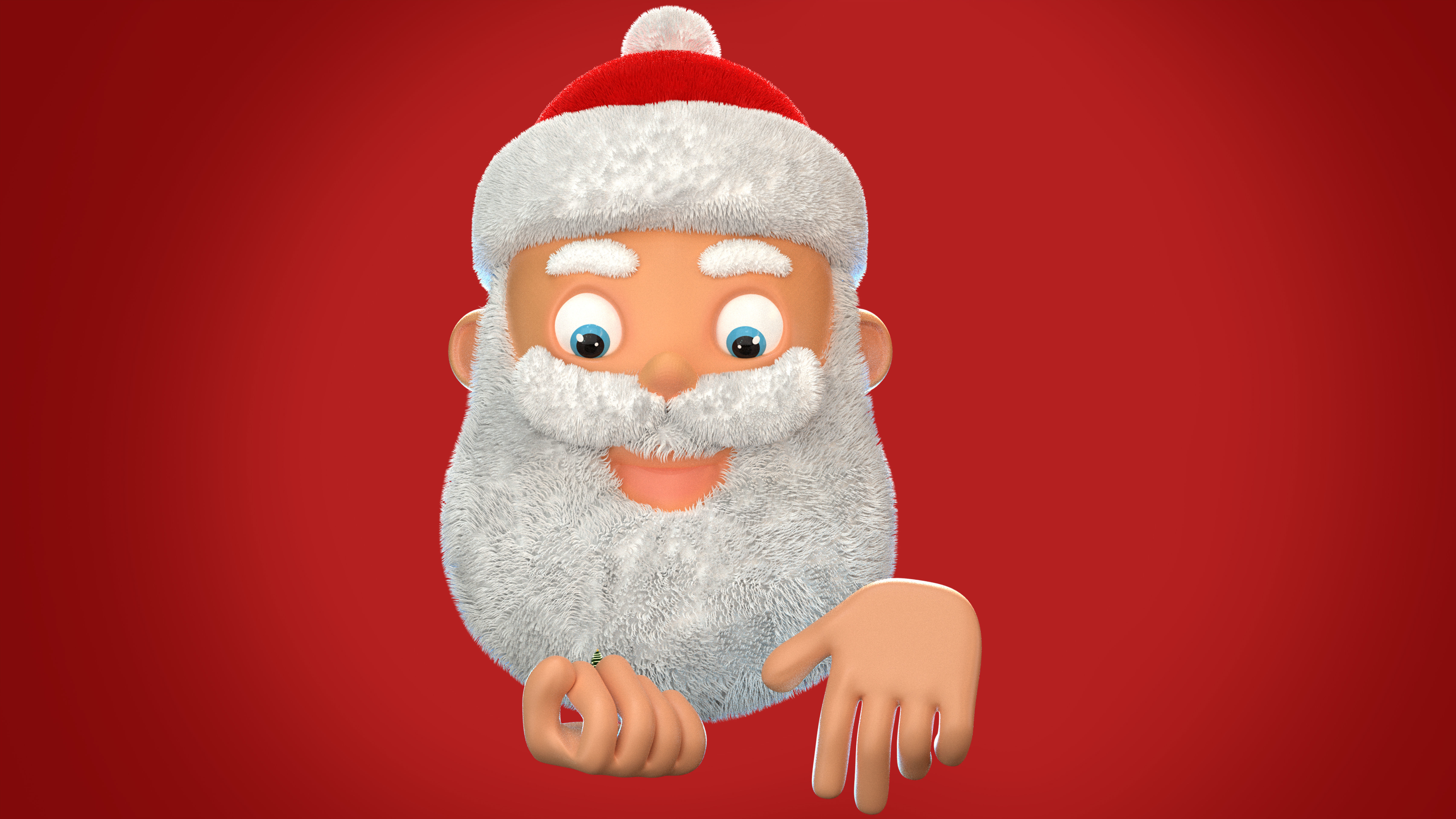 Animated Santa Christmas Tree Low-poly 3D model_15