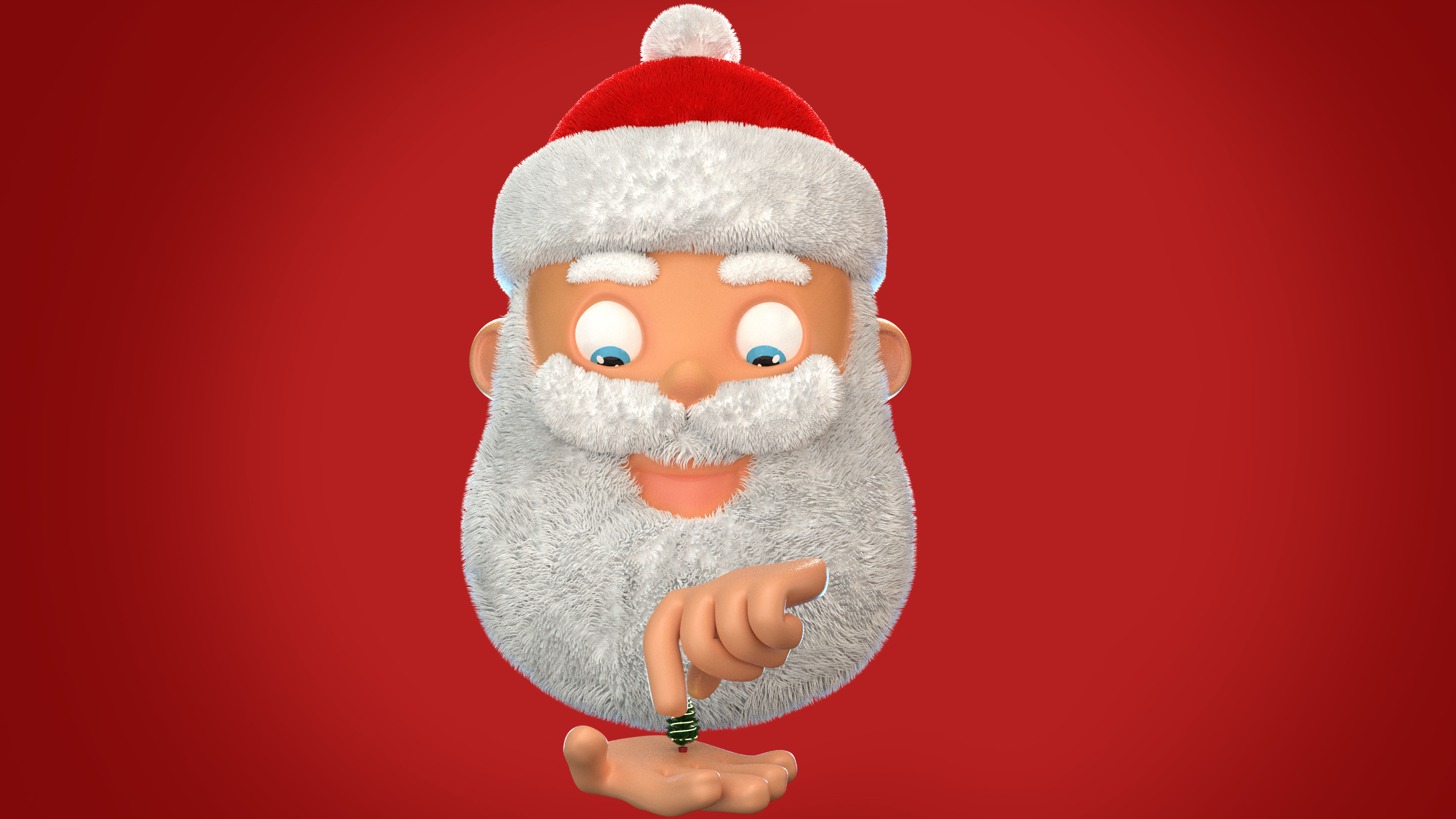 Animated Santa Christmas Tree Low-poly 3D model_12
