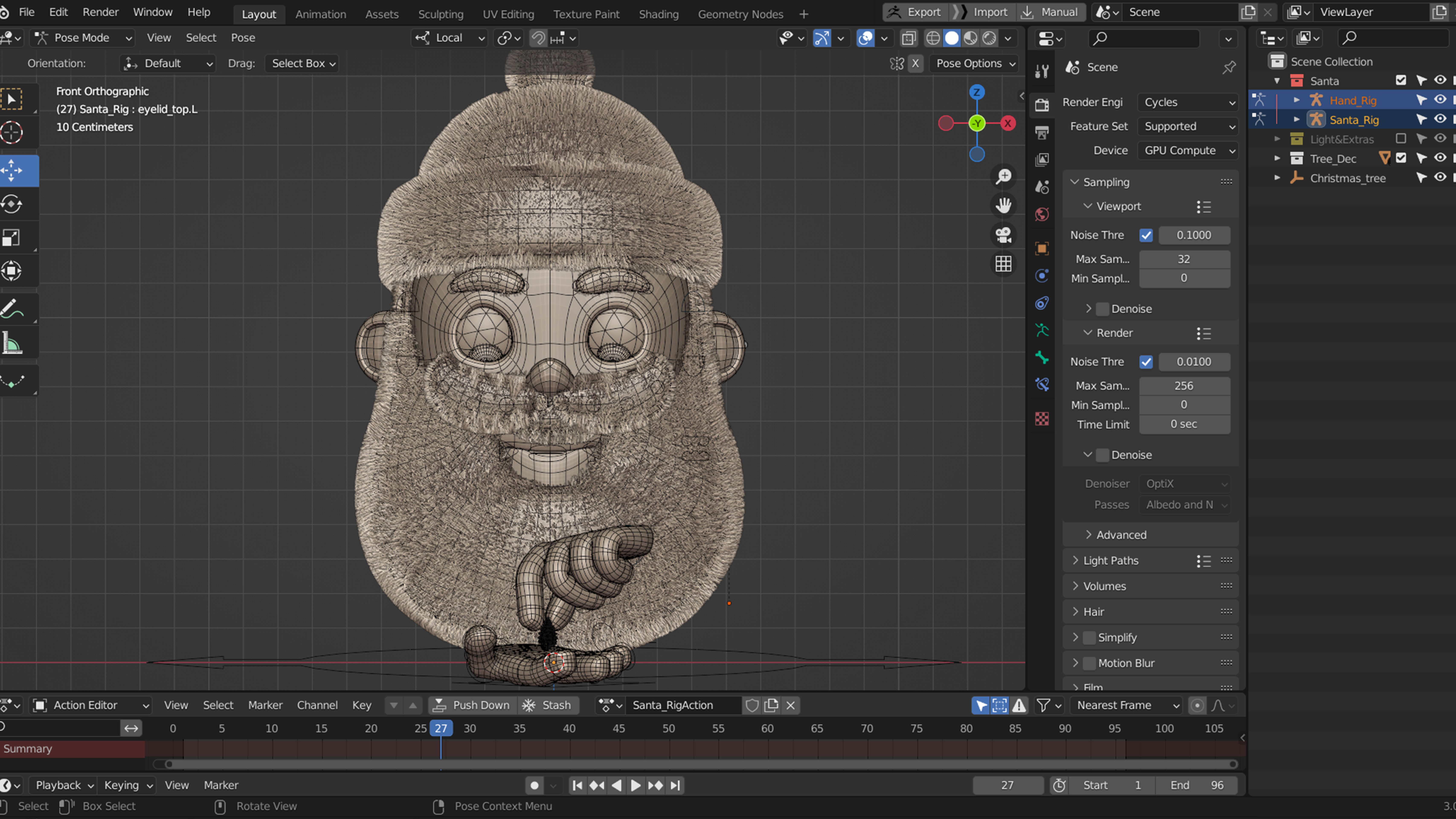 Animated Santa Christmas Tree Low-poly 3D model_9