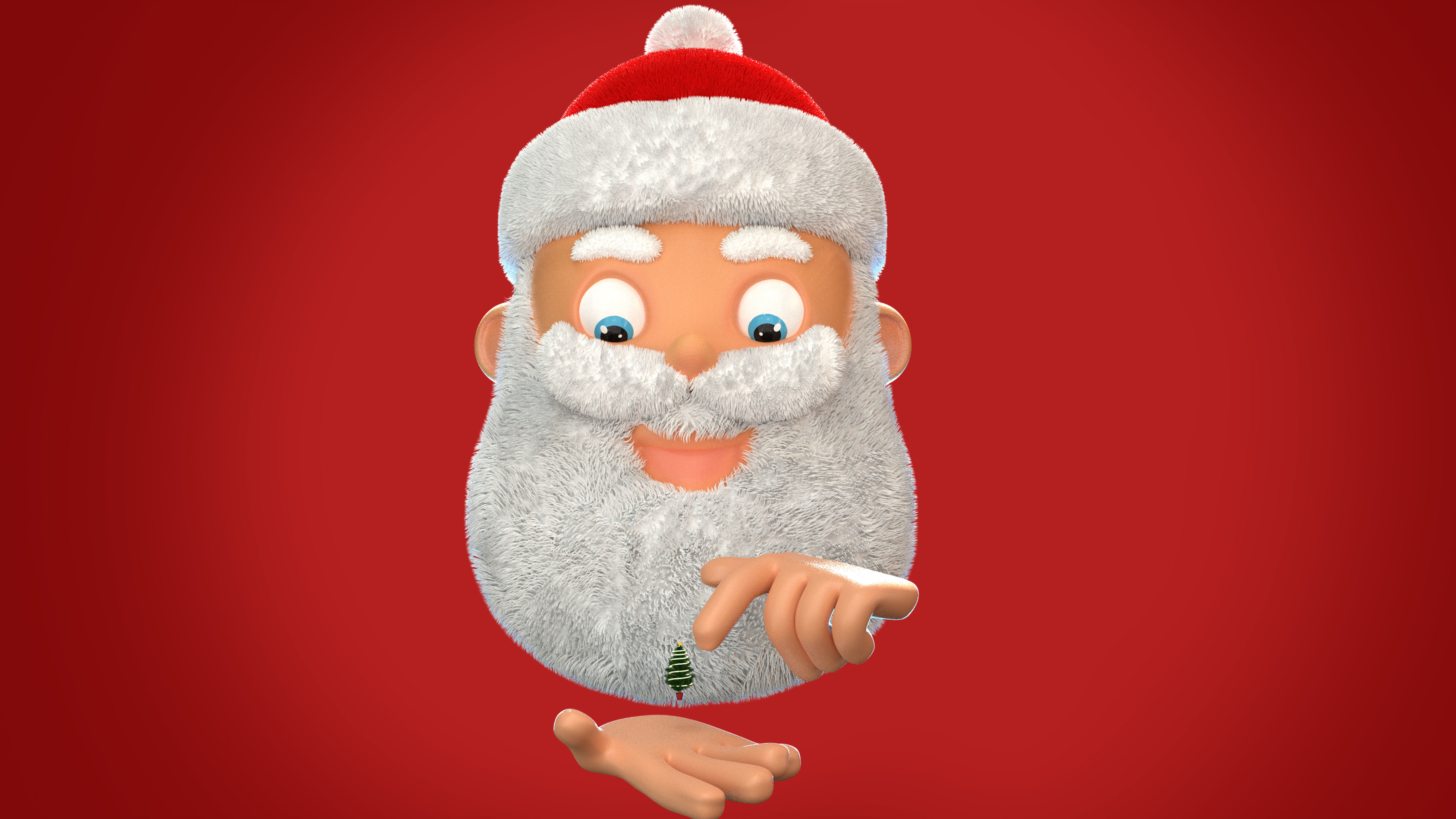 Animated Santa Christmas Tree Low-poly 3D model_14