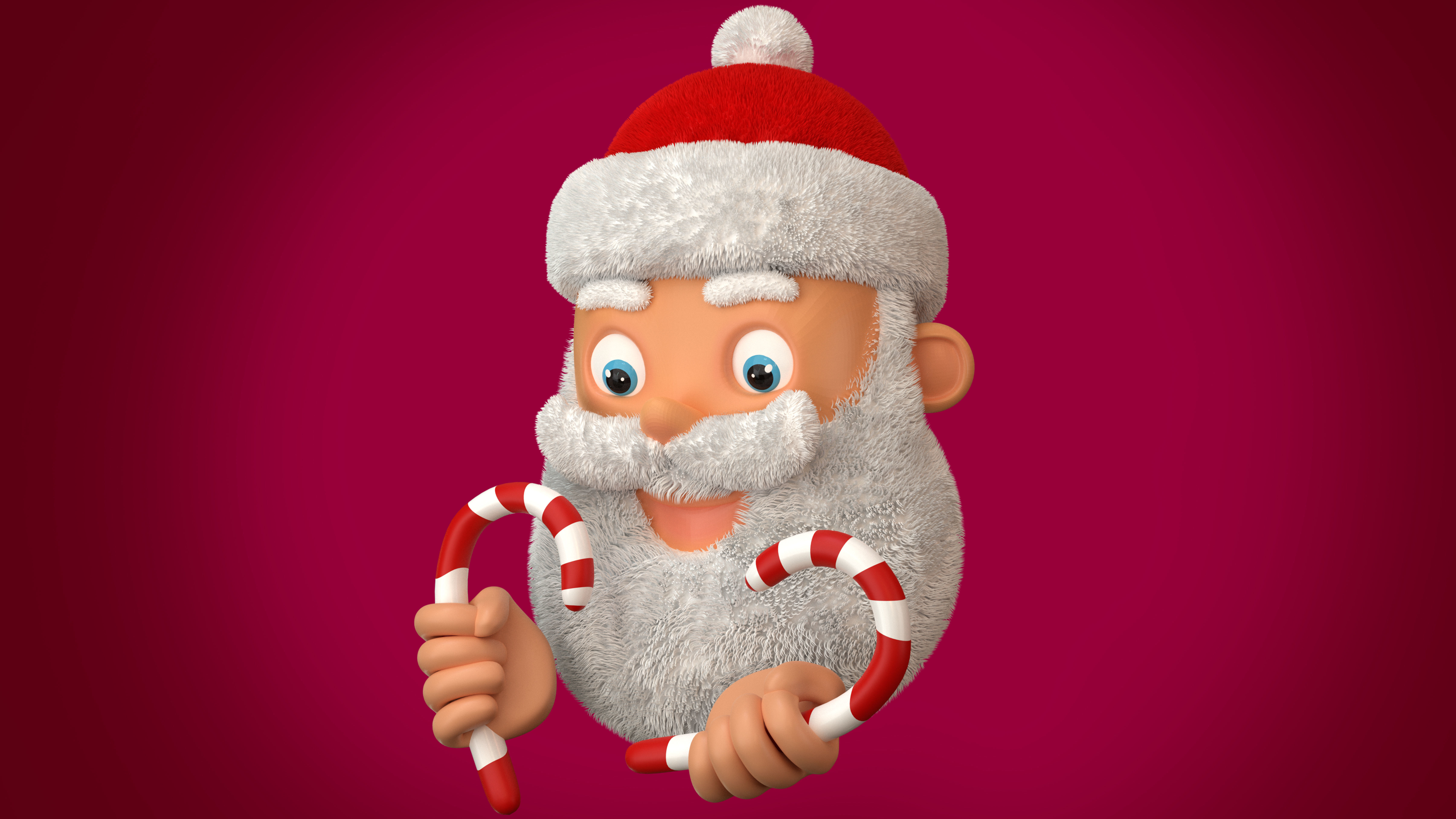Animated Santa Candy Stick Low-poly 3D model_11