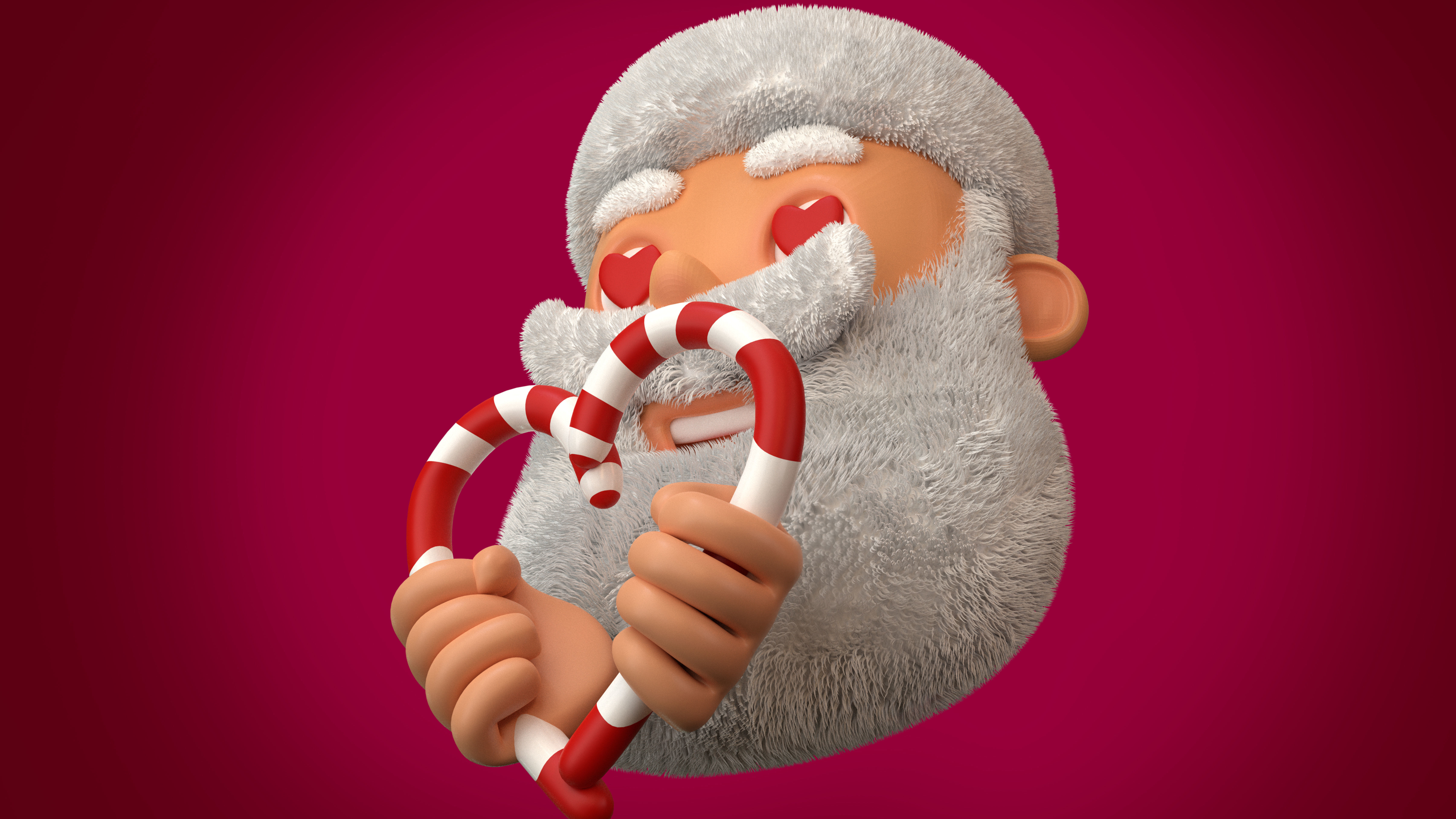 Animated Santa Candy Stick Low-poly 3D model_13