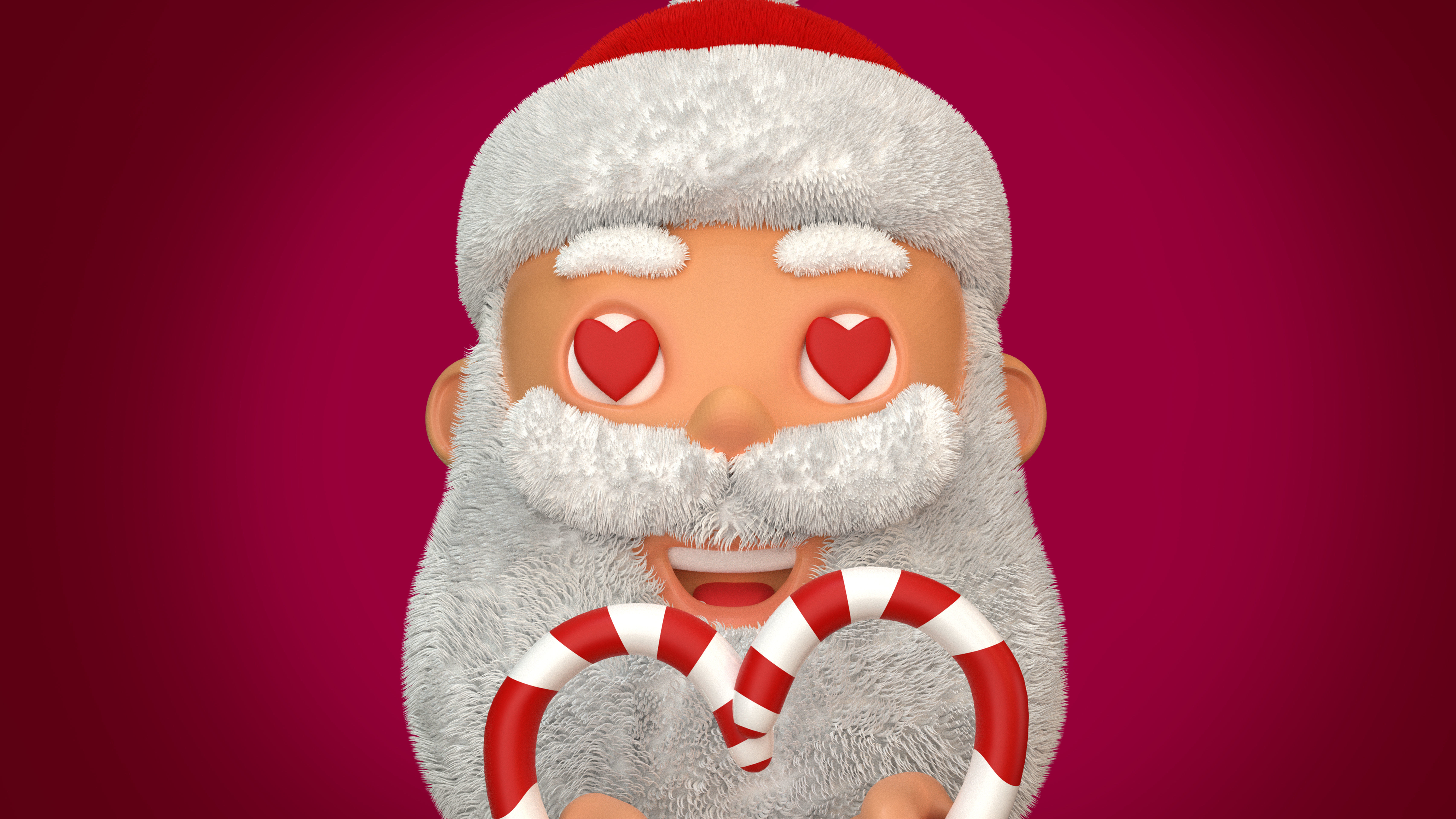 Animated Santa Candy Stick Low-poly 3D model_14