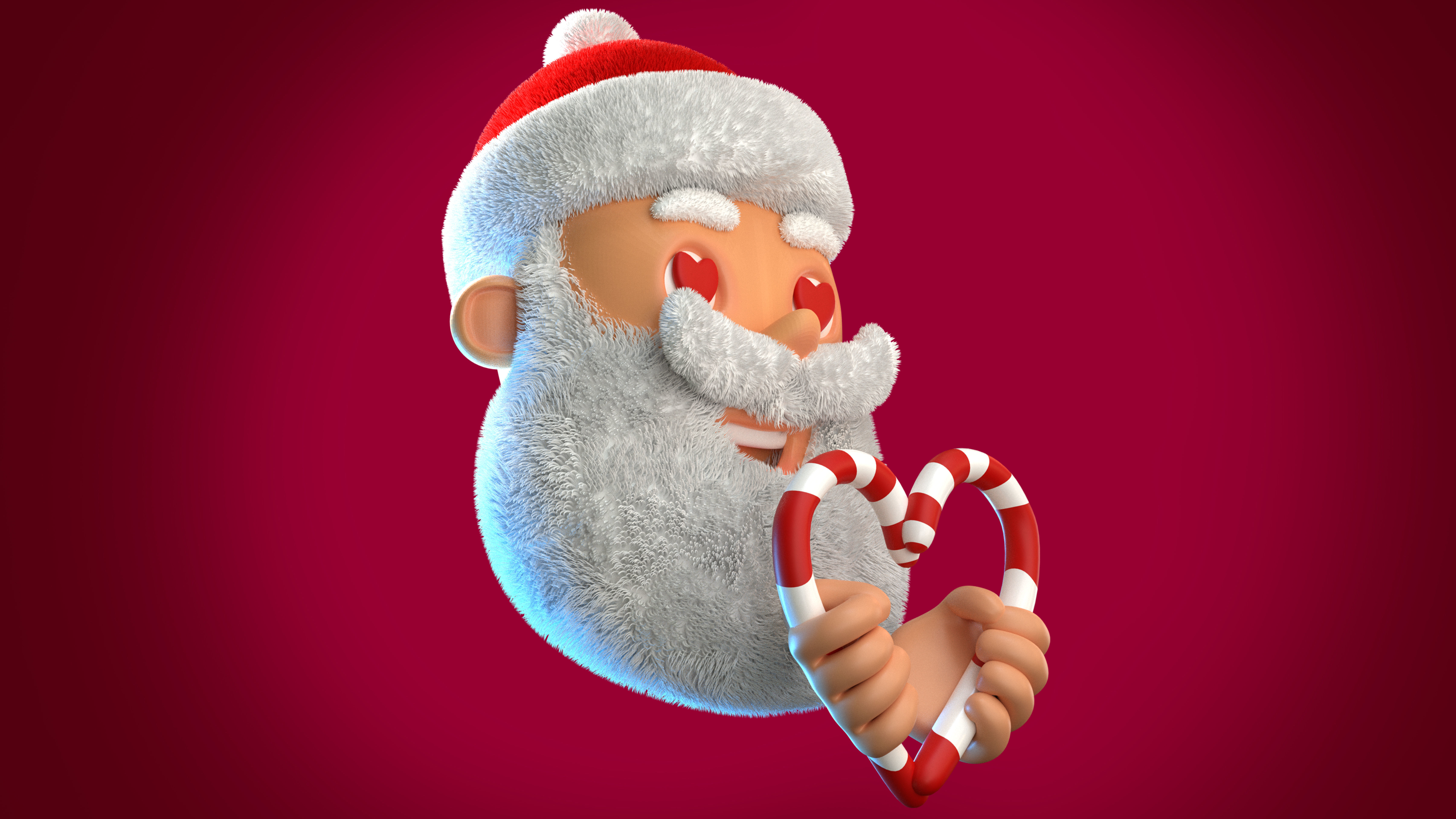 Animated Santa Candy Stick Low-poly 3D model_9