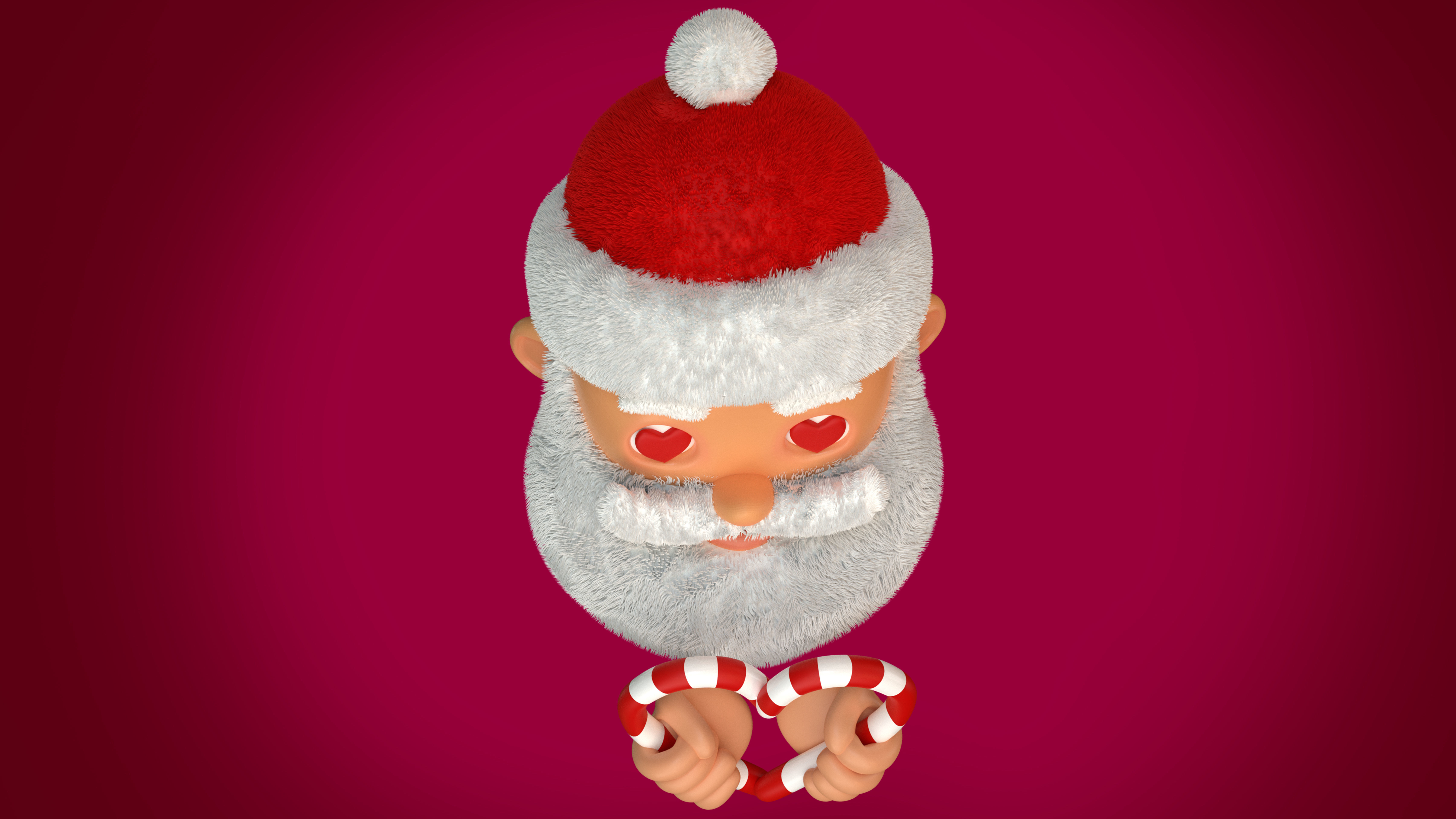 Animated Santa Candy Stick Low-poly 3D model_12