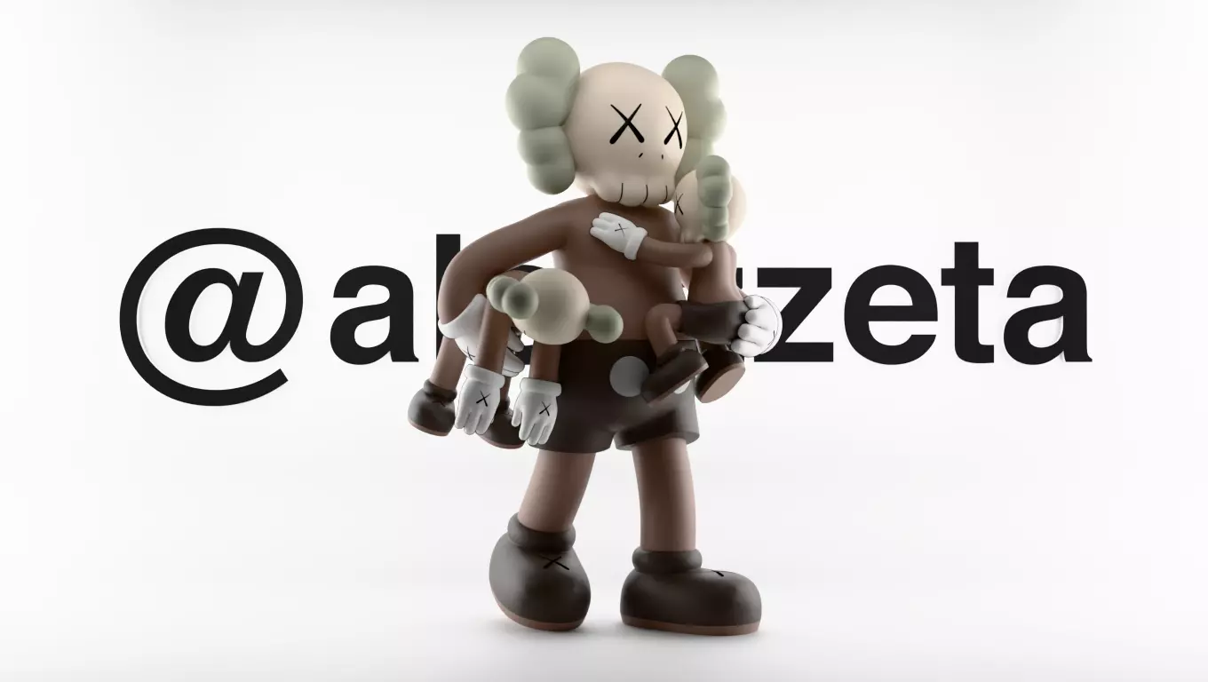 KAWS Clean Slate Textured Low-poly 3D model_0