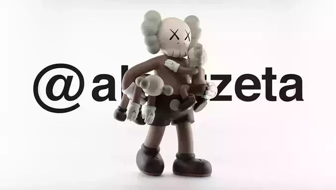 KAWS Clean Slate Textured Low-poly 3D model