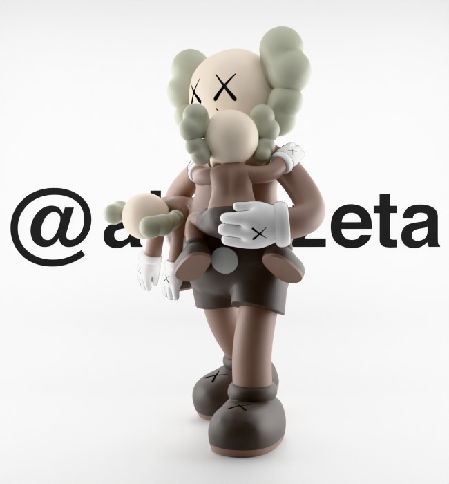 KAWS Clean Slate Textured Low-poly 3D model_5