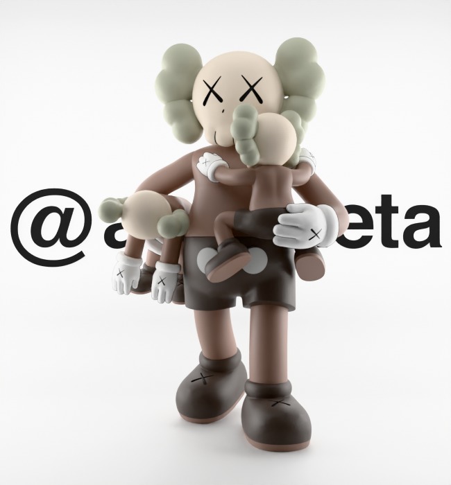 KAWS Clean Slate Textured Low-poly 3D model_2