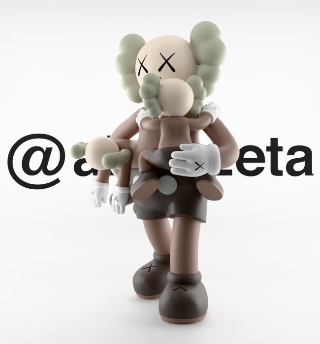 KAWS Clean Slate Textured Low-poly 3D model_4
