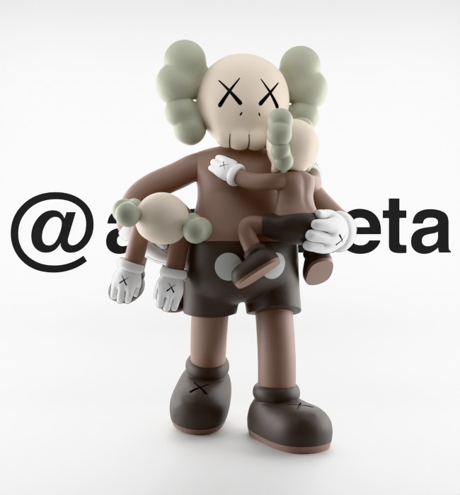 KAWS Clean Slate Textured Low-poly 3D model_36