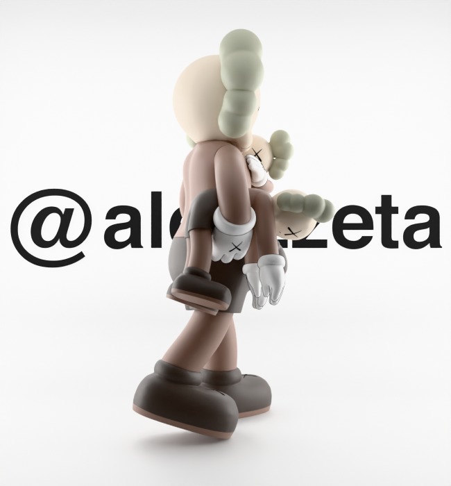KAWS Clean Slate Textured Low-poly 3D model_26