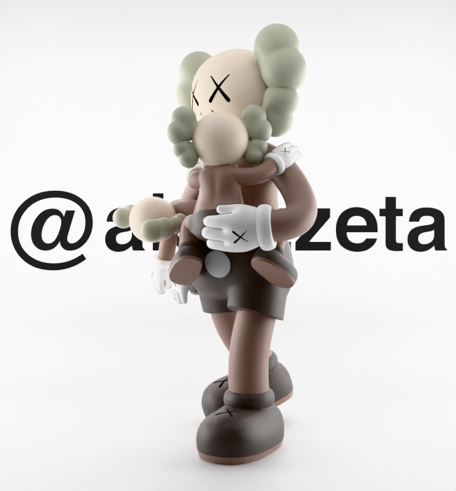 KAWS Clean Slate Textured Low-poly 3D model_6