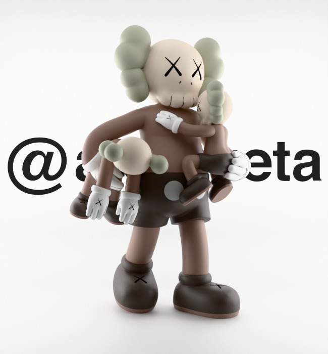 KAWS Clean Slate Textured Low-poly 3D model_34
