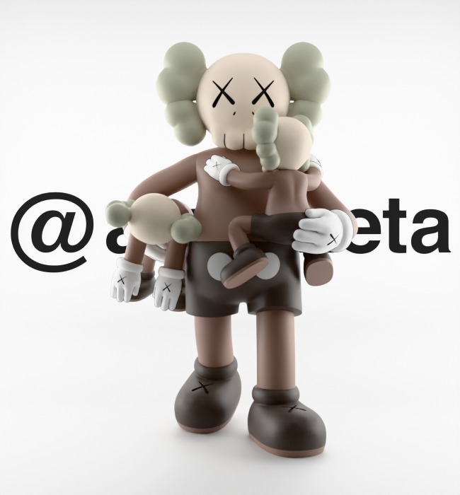 KAWS Clean Slate Textured Low-poly 3D model_1