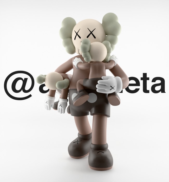 KAWS Clean Slate Textured Low-poly 3D model_3