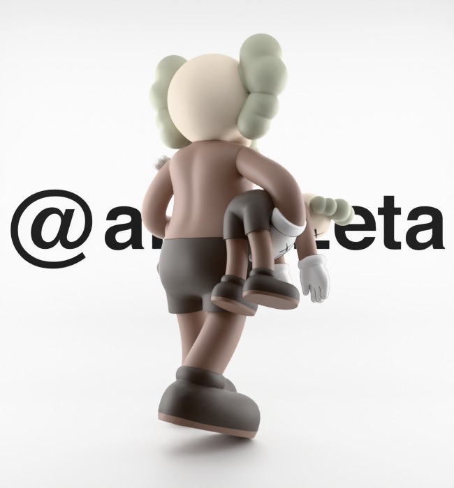KAWS Clean Slate Textured Low-poly 3D model_23