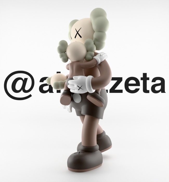KAWS Clean Slate Textured Low-poly 3D model_7