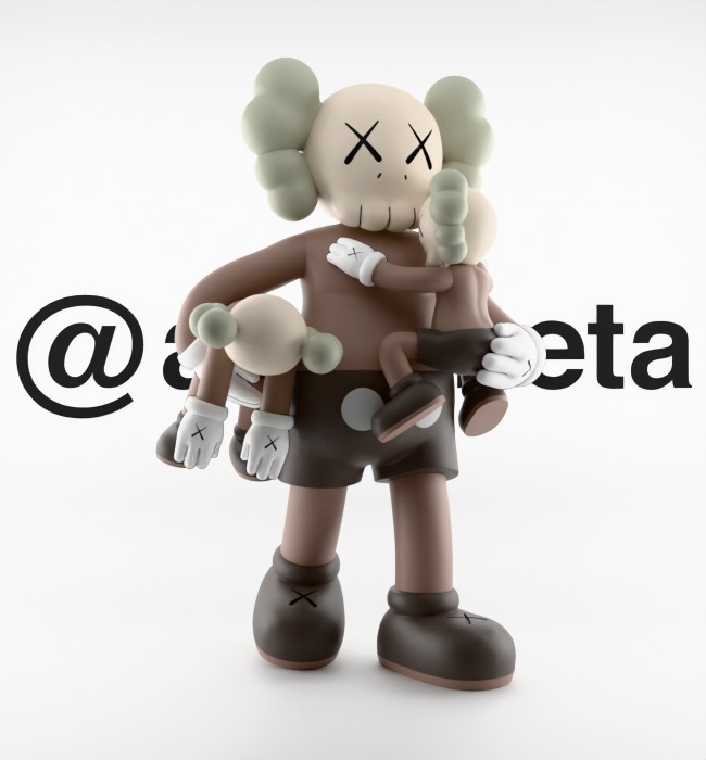 KAWS Clean Slate Textured Low-poly 3D model_35