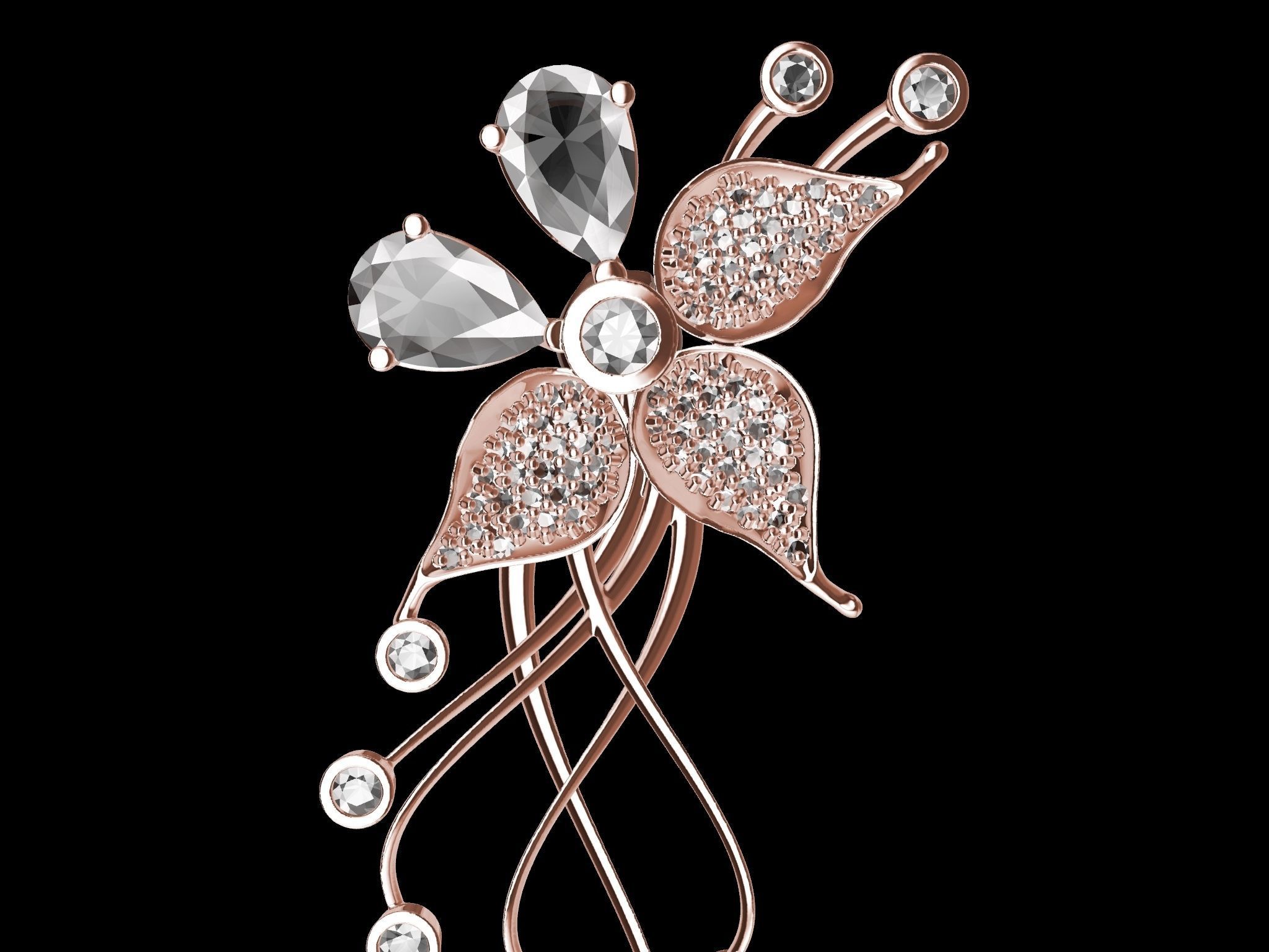 DIAMOND STYLISH EARRINGS 3D print model_25