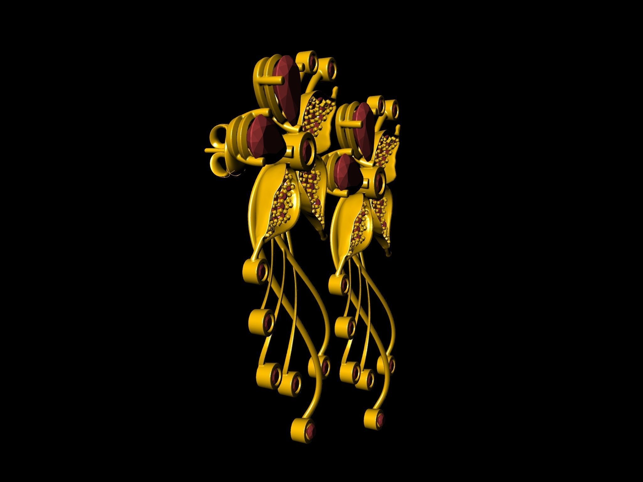 DIAMOND STYLISH EARRINGS 3D print model_12