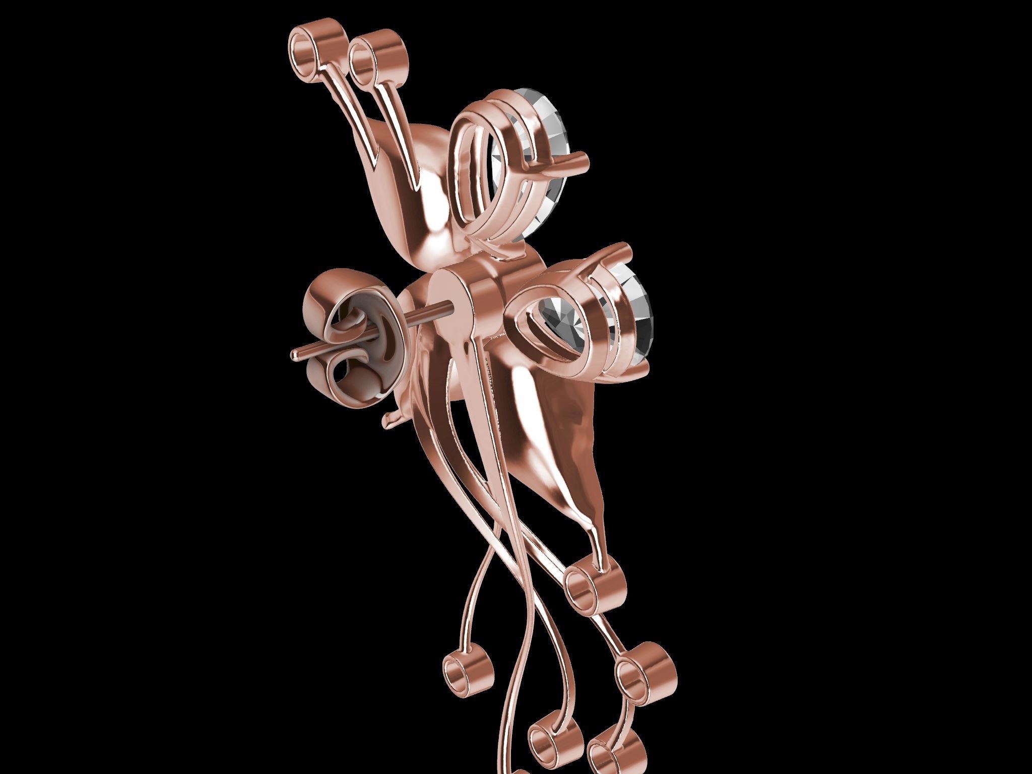 DIAMOND STYLISH EARRINGS 3D print model_34