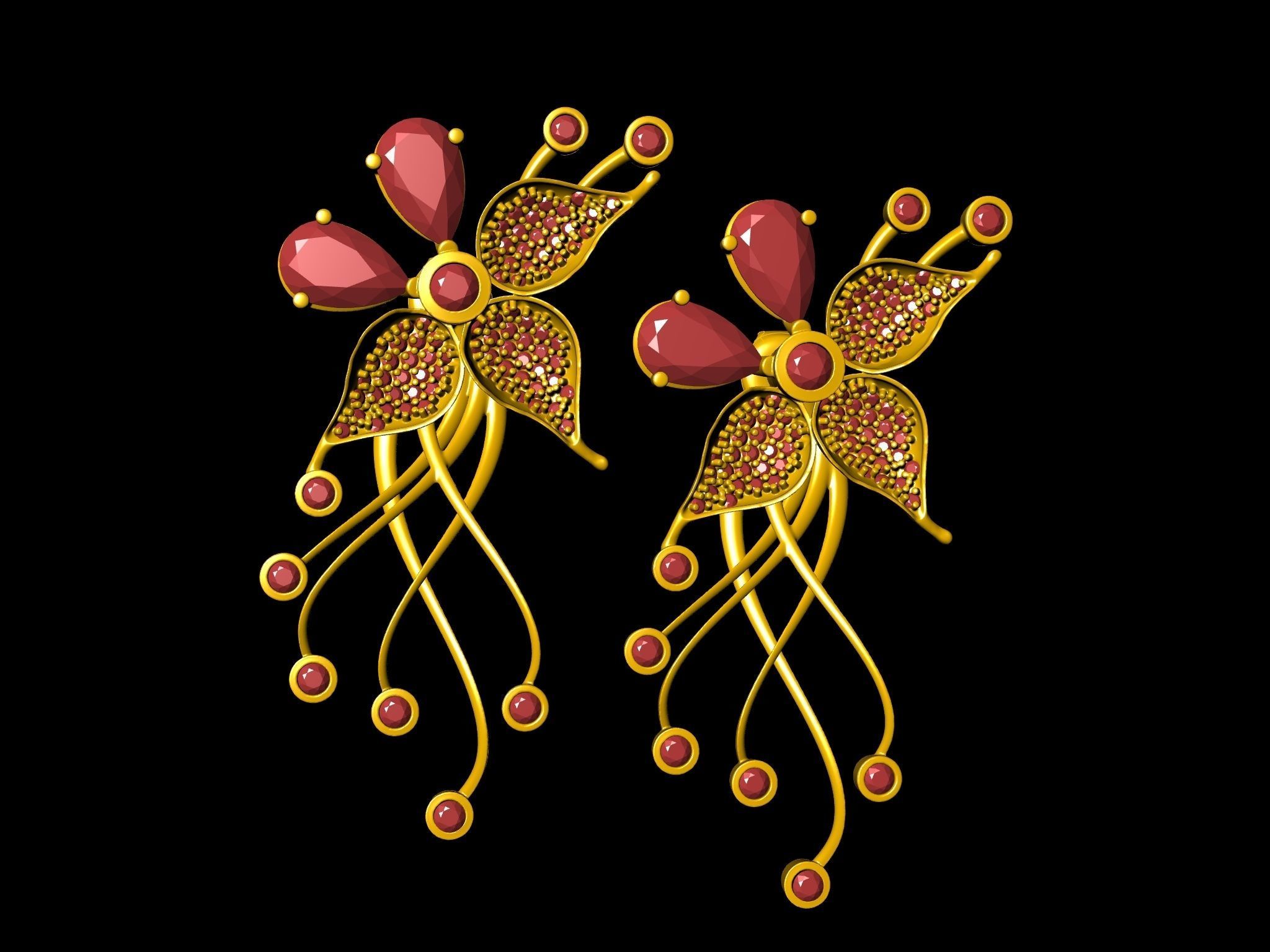 DIAMOND STYLISH EARRINGS 3D print model_16