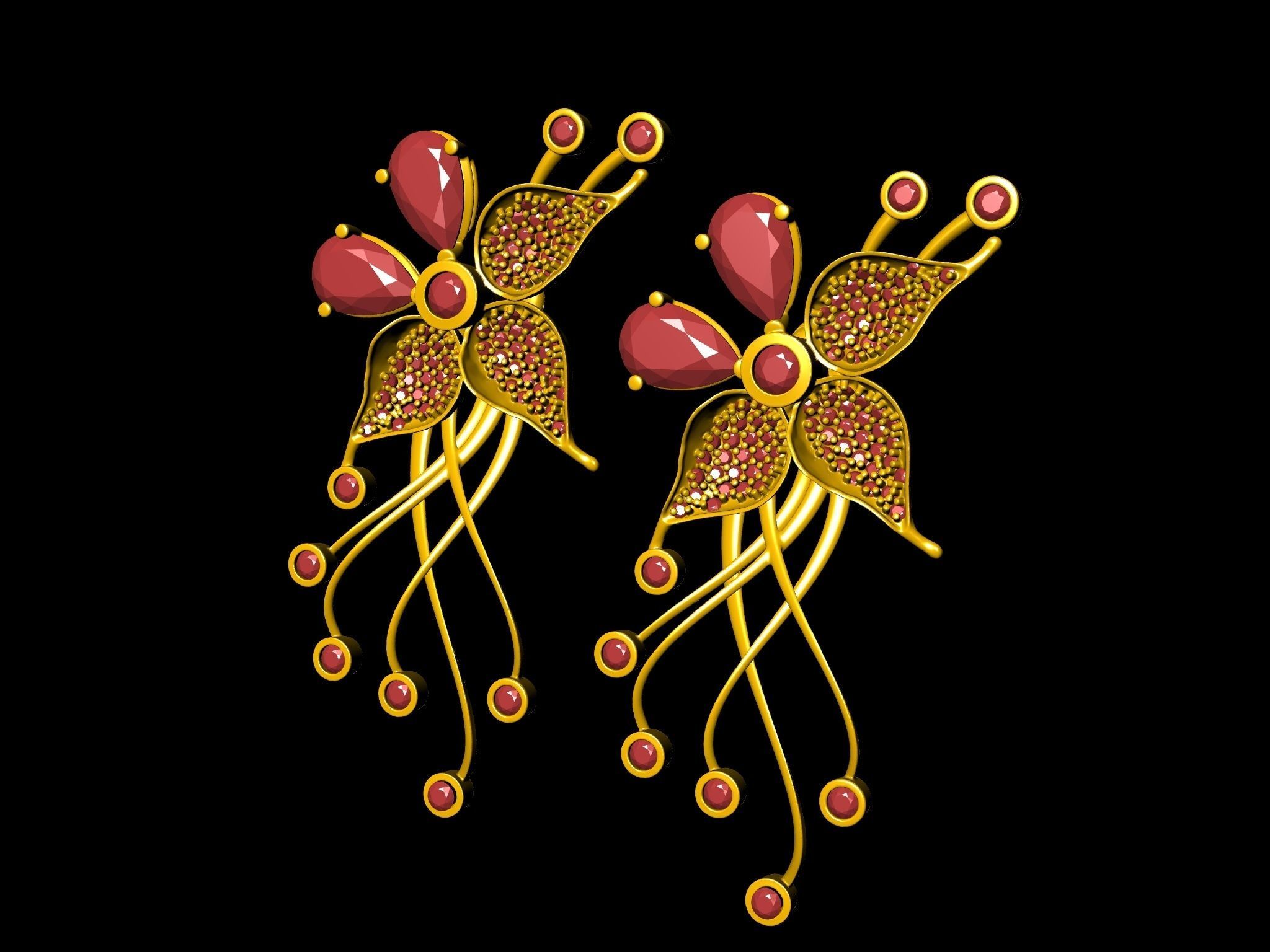 DIAMOND STYLISH EARRINGS 3D print model_3