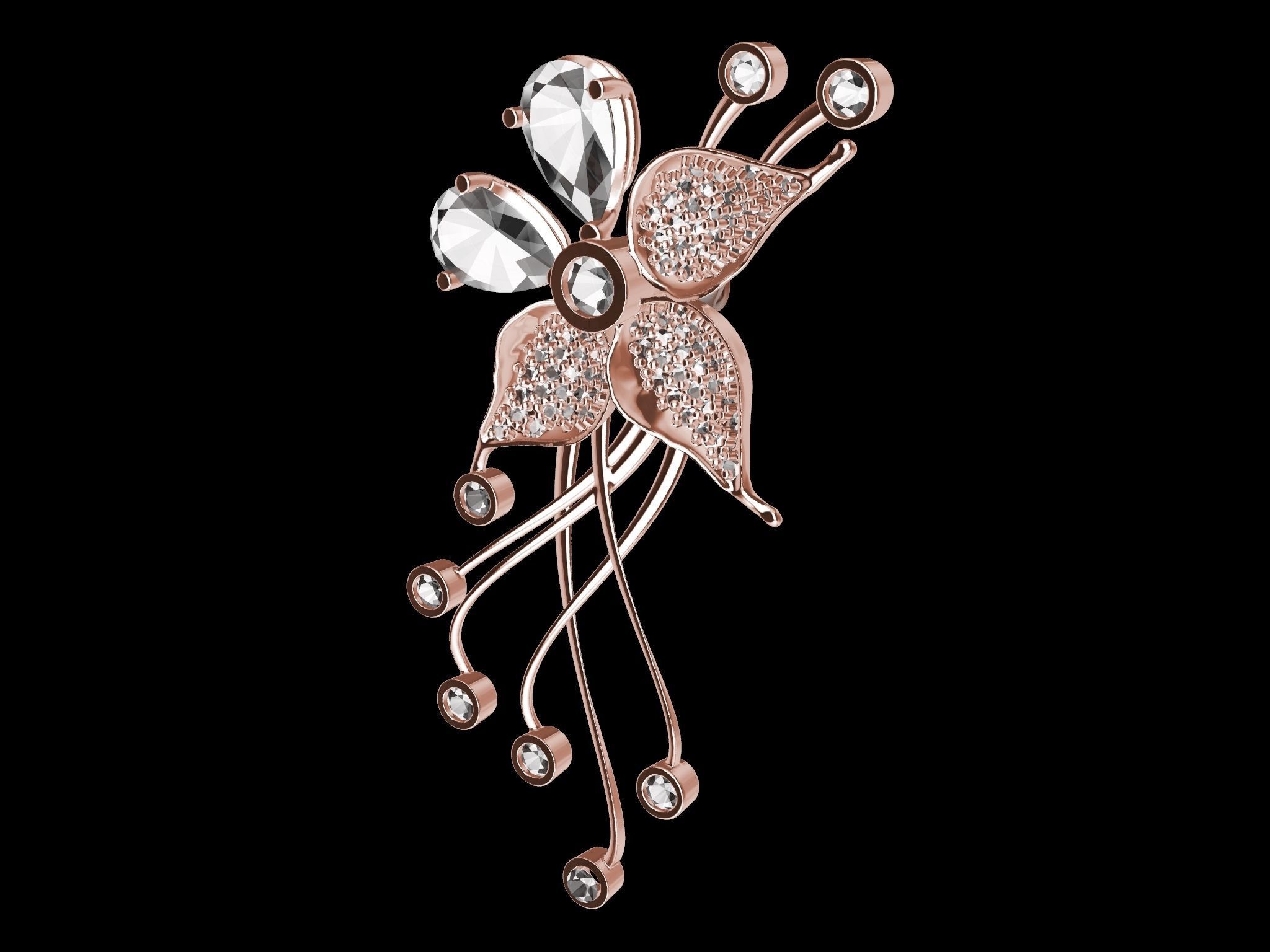 DIAMOND STYLISH EARRINGS 3D print model_32