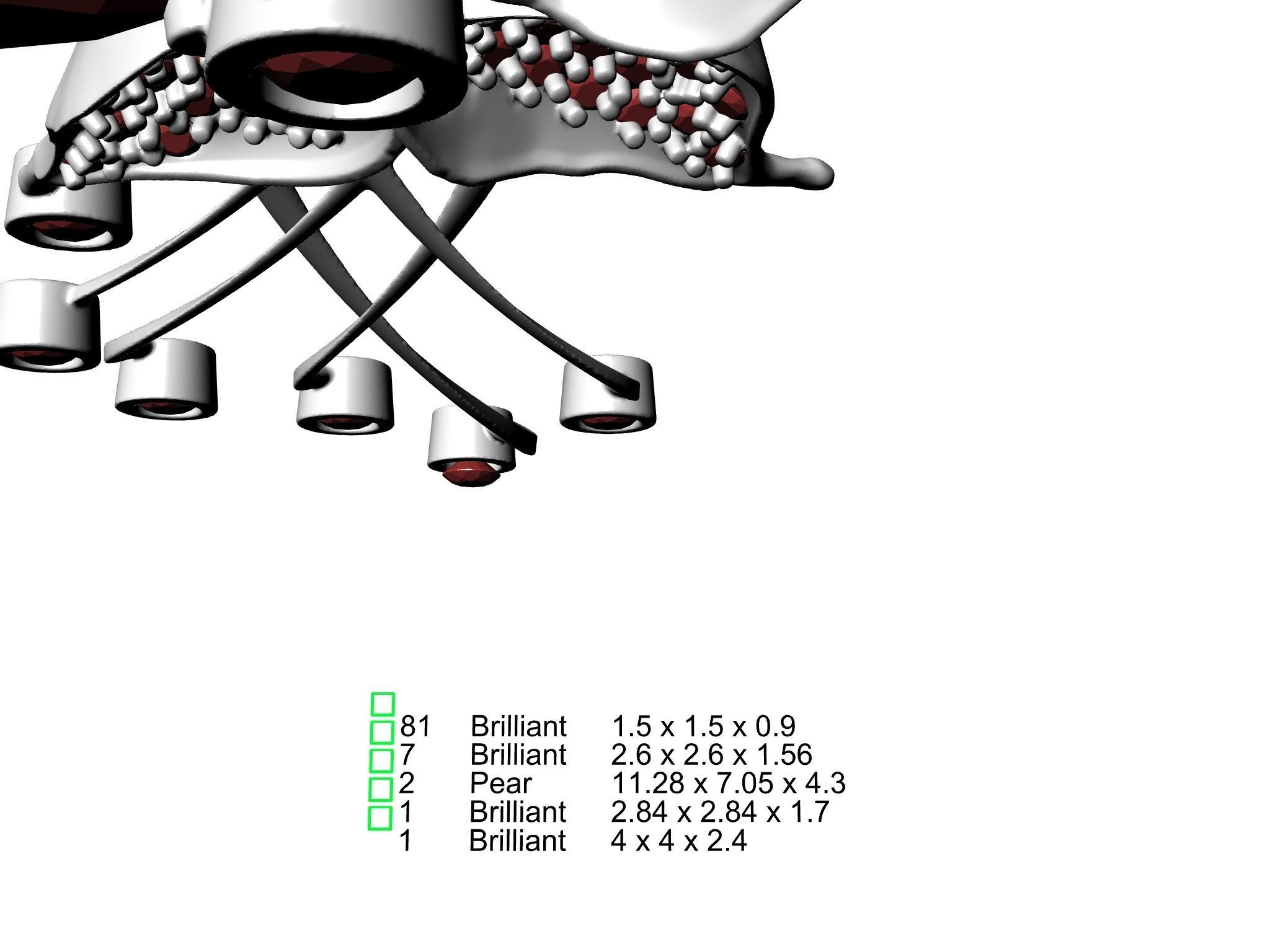 DIAMOND STYLISH EARRINGS 3D print model_1