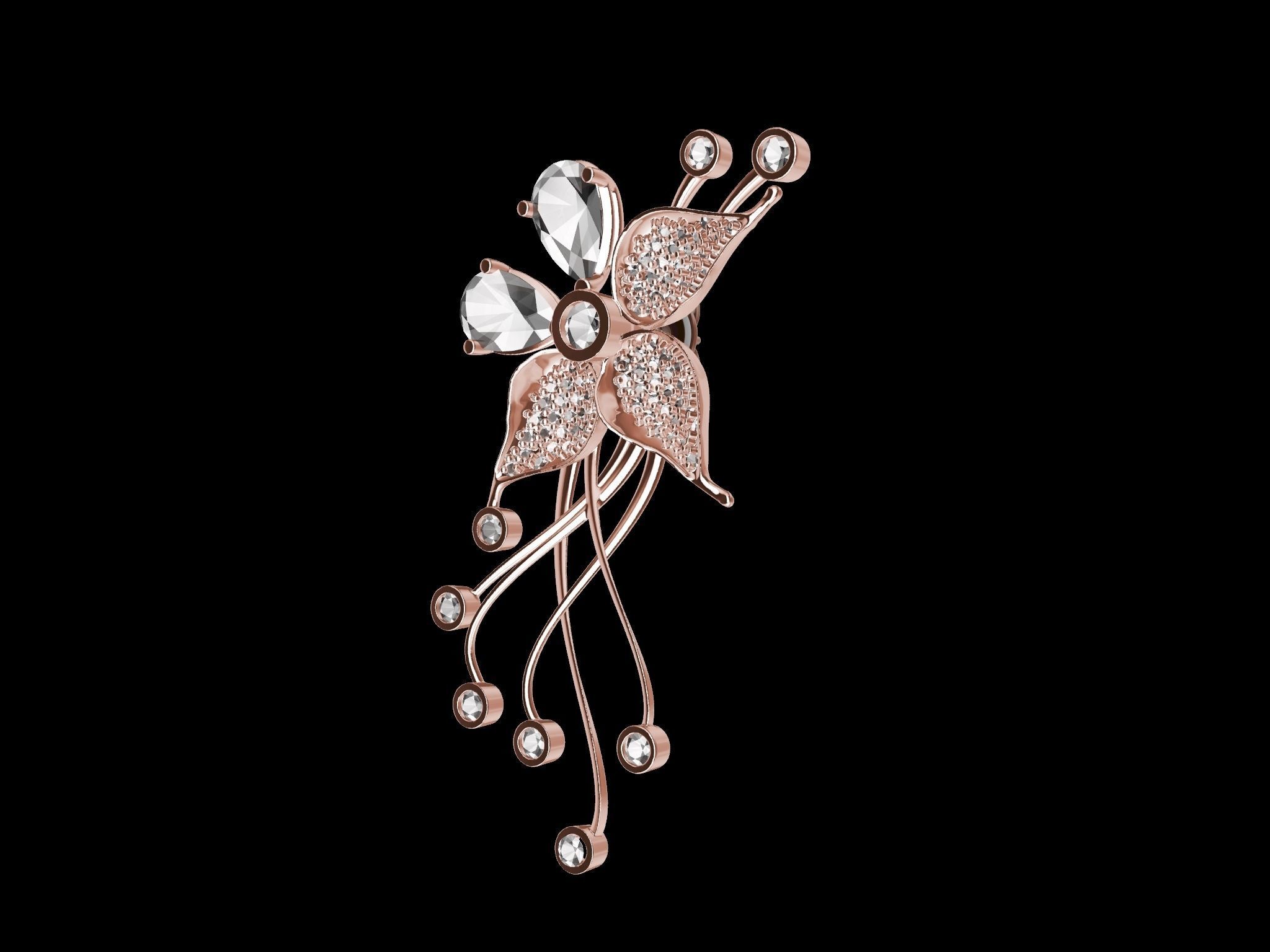 DIAMOND STYLISH EARRINGS 3D print model_23