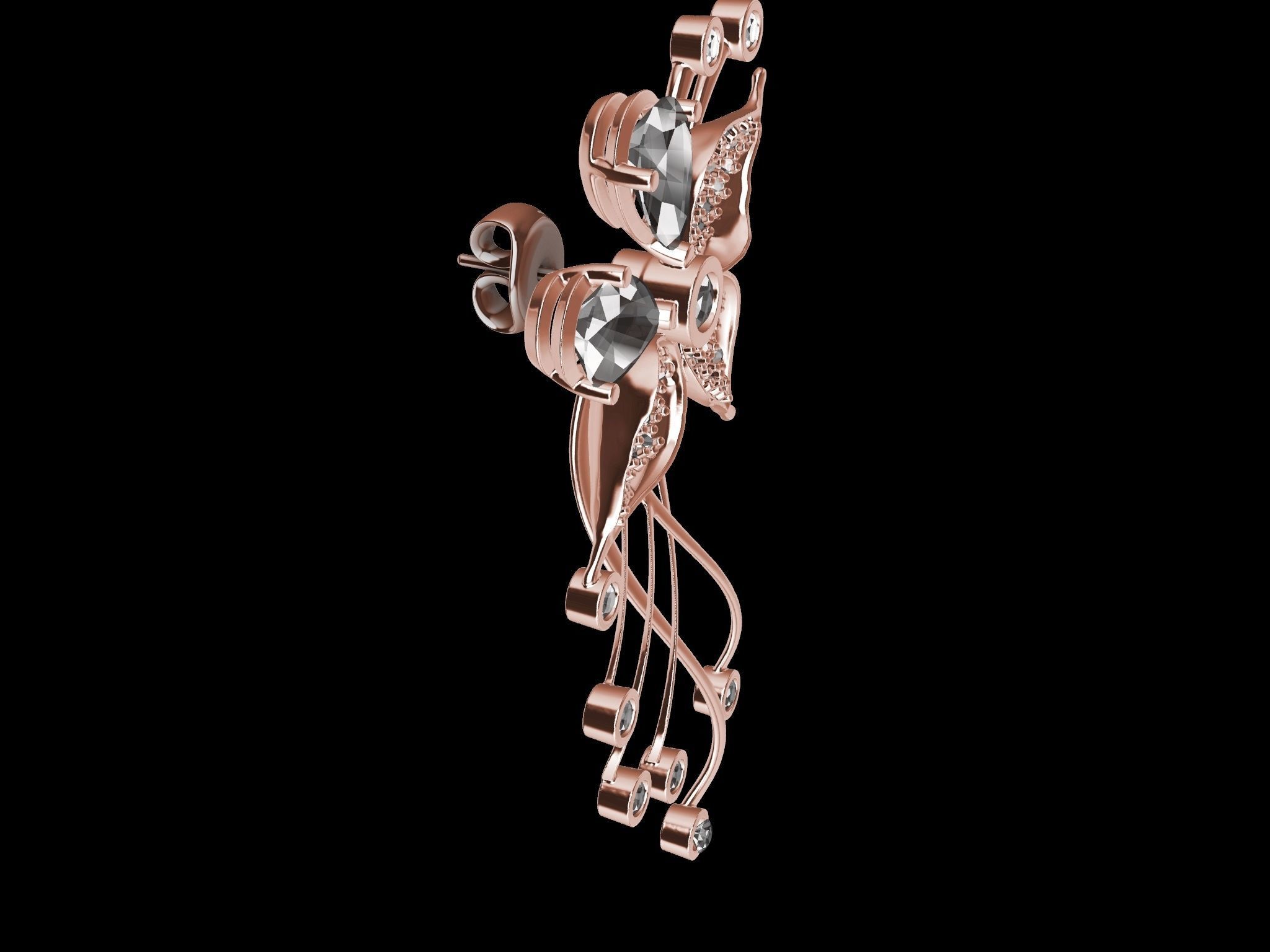 DIAMOND STYLISH EARRINGS 3D print model_33